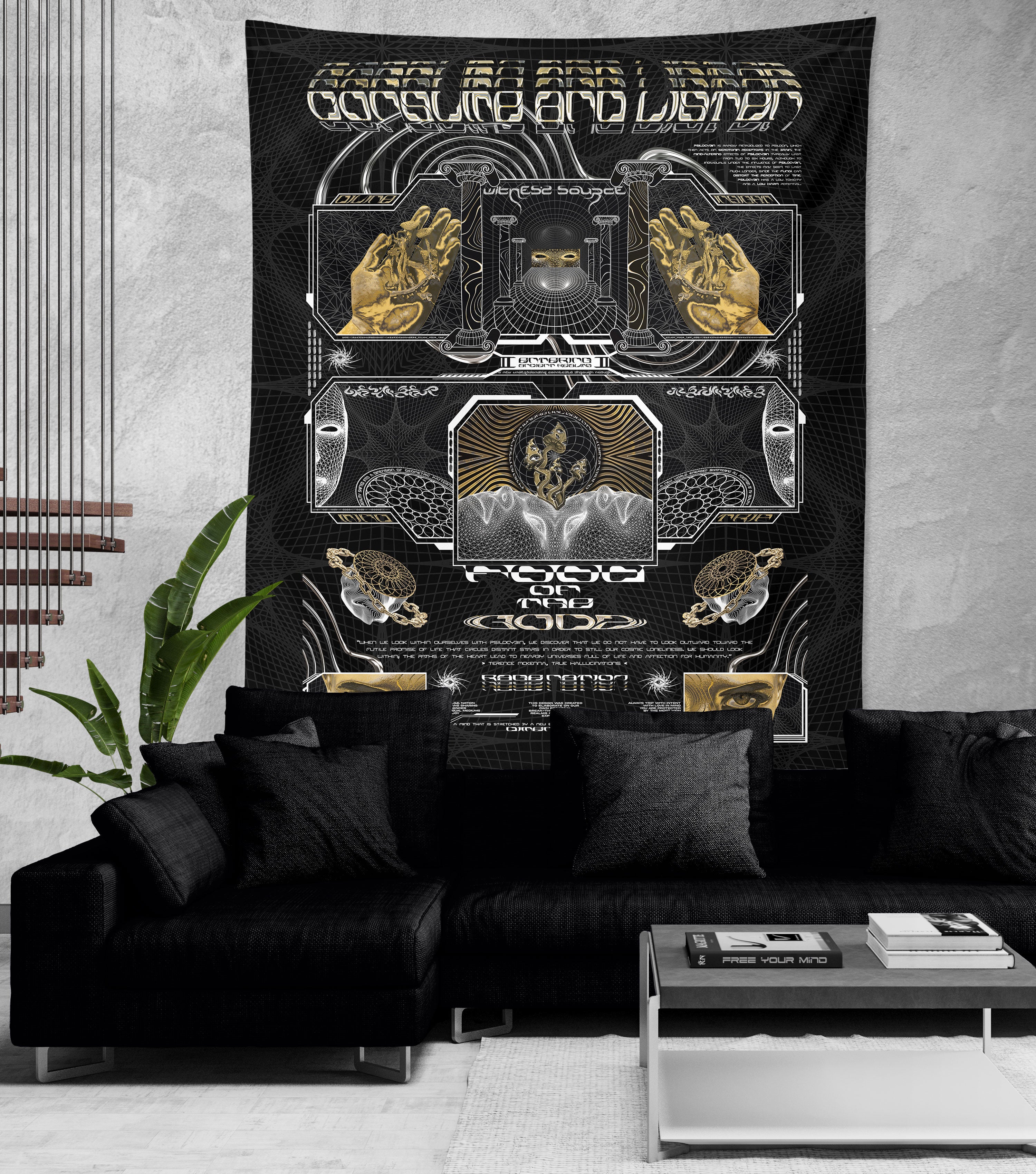 GOLDEN TEACHERS V2 • PSILOCYBIN Tribute • Wall Tapestry Decorative Tapestries