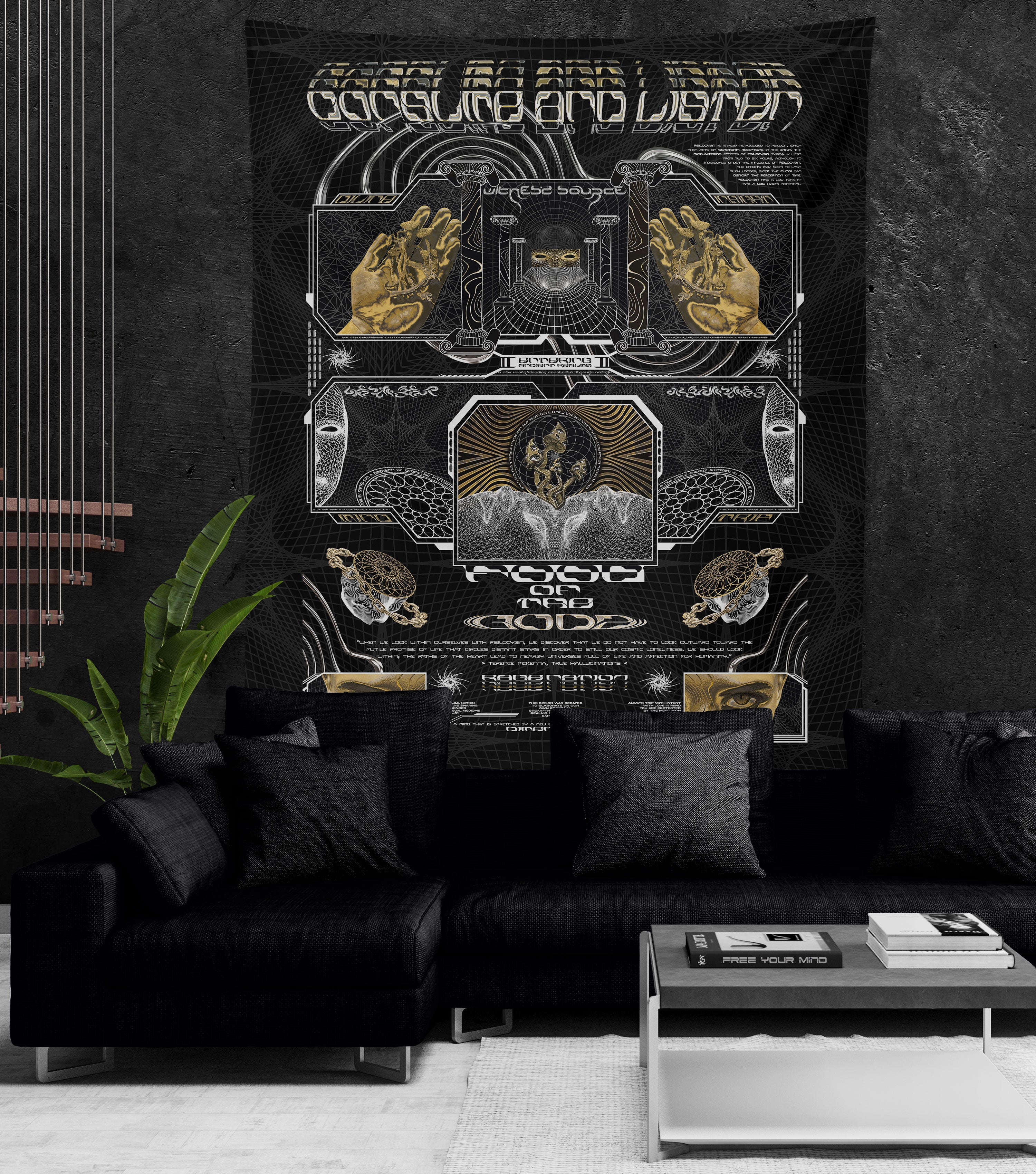 GOLDEN TEACHERS V2 • PSILOCYBIN Tribute • Wall Tapestry Decorative Tapestries