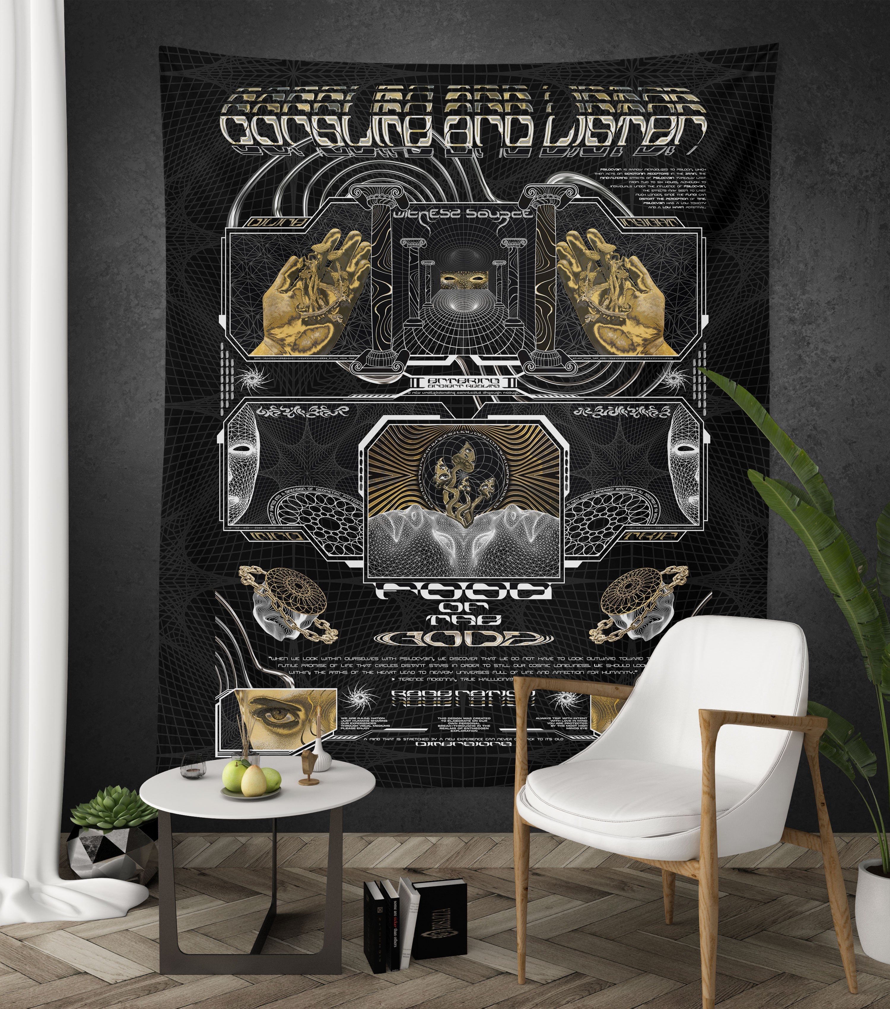 GOLDEN TEACHERS V2 • PSILOCYBIN Tribute • Wall Tapestry Decorative Tapestries