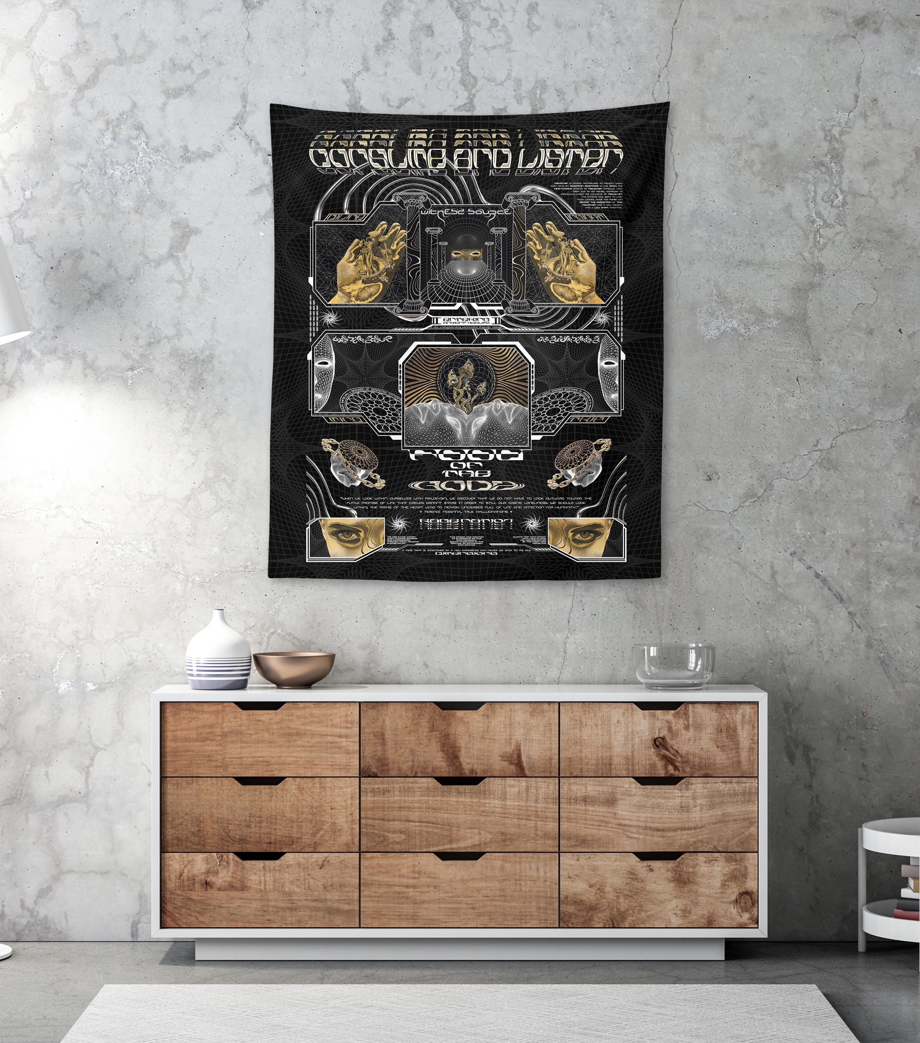 GOLDEN TEACHERS V2 • PSILOCYBIN Tribute • Wall Tapestry Decorative Tapestries