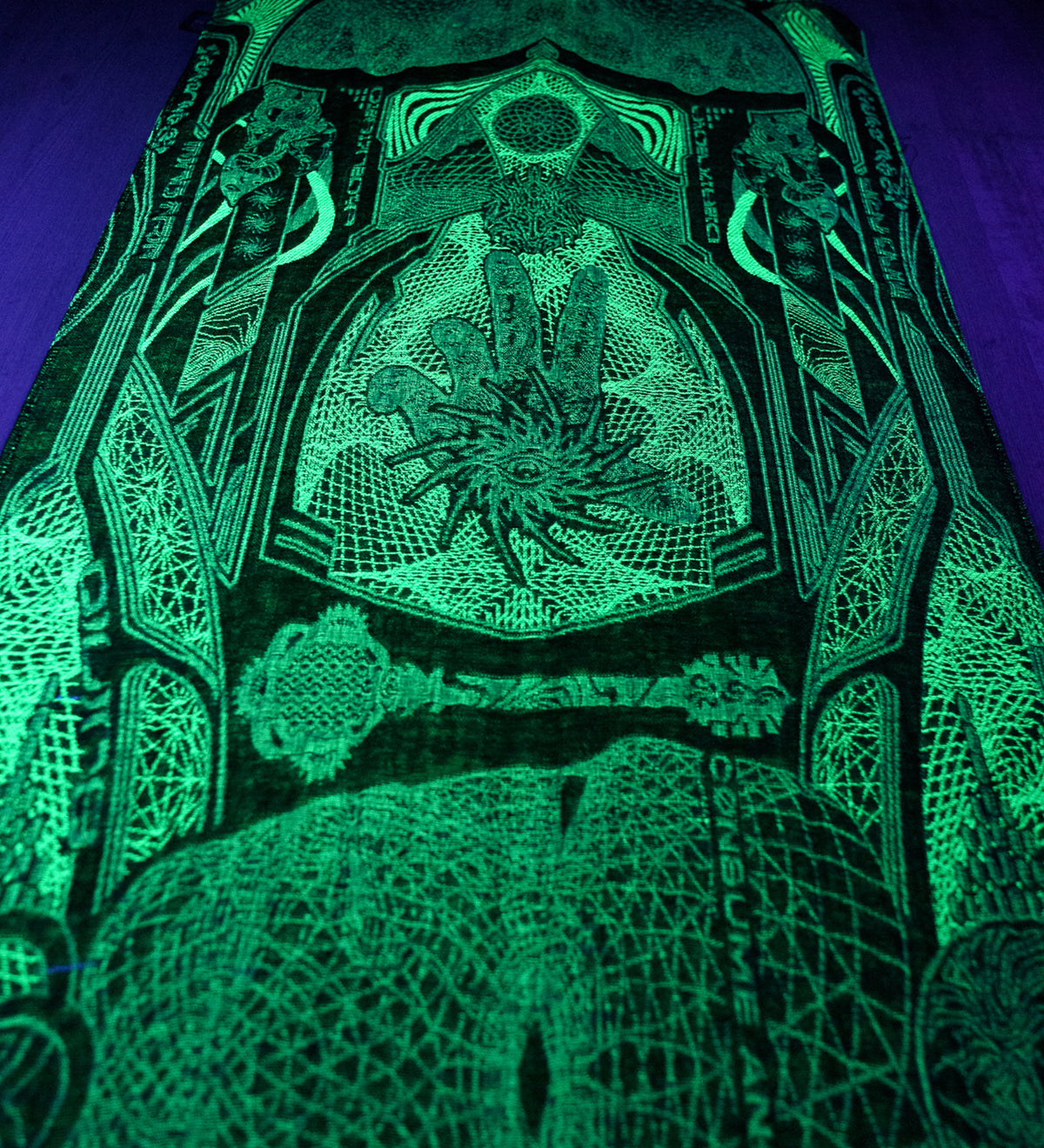 GOLDEN TEACHERS V2 • 𓍊𓋼𓍊 • UV GREEN/GOLD • Festival Shawl/Scarf Shawl