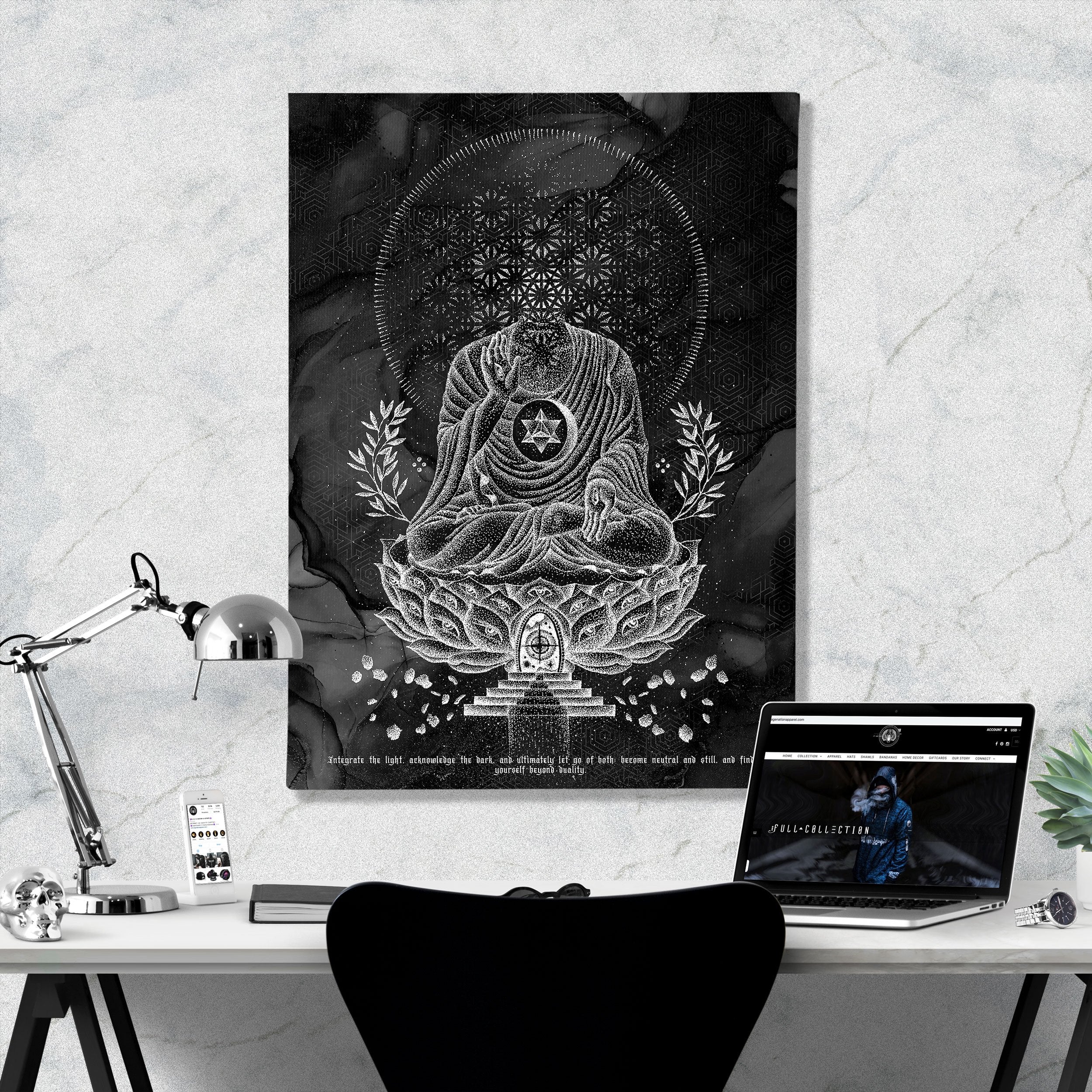LOTUS THRONE V1 (sahasrāra सहस्रार) • GLENN THOMSON • Vertical Canvas Canvas