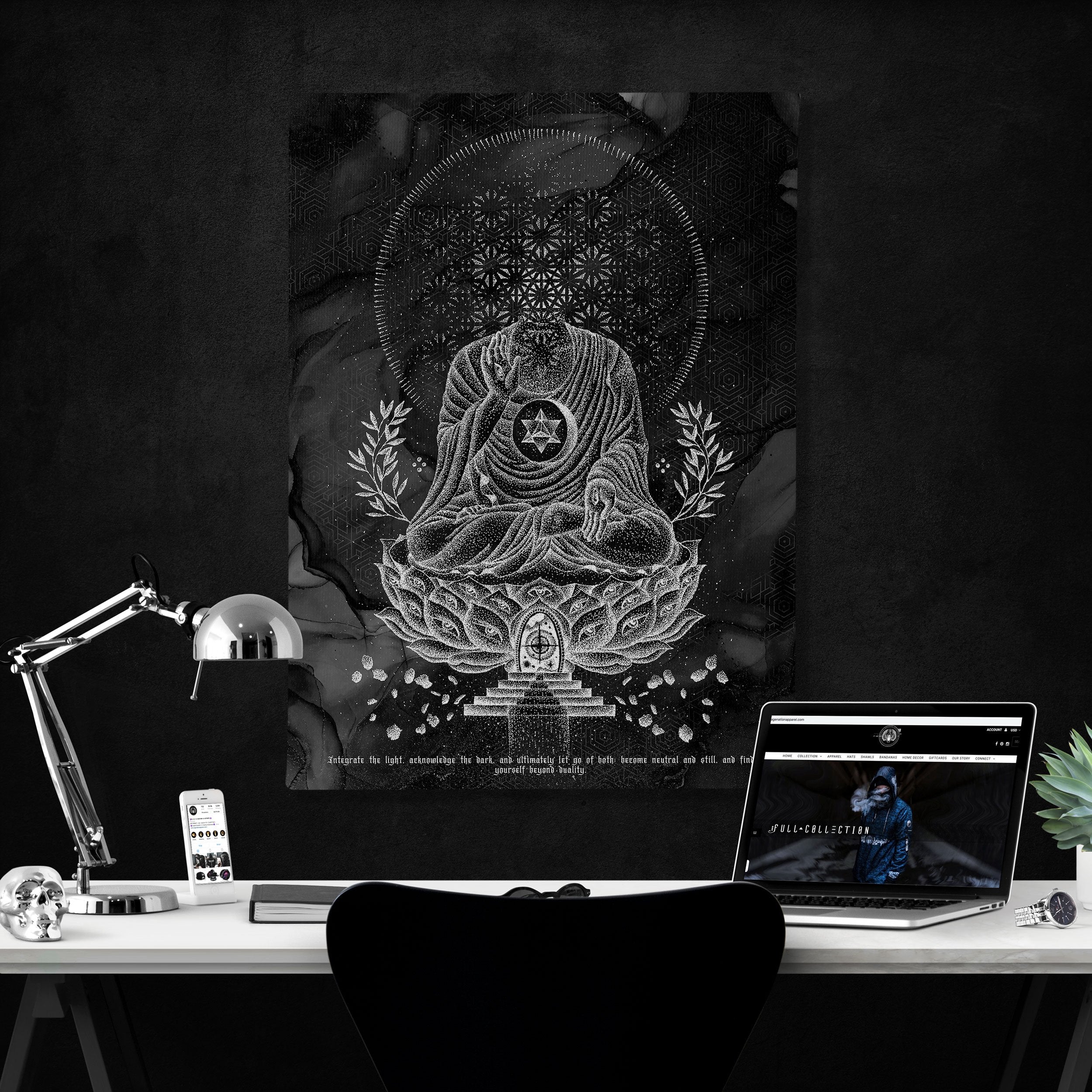 LOTUS THRONE V1 (sahasrāra सहस्रार) • GLENN THOMSON • Vertical Canvas Canvas