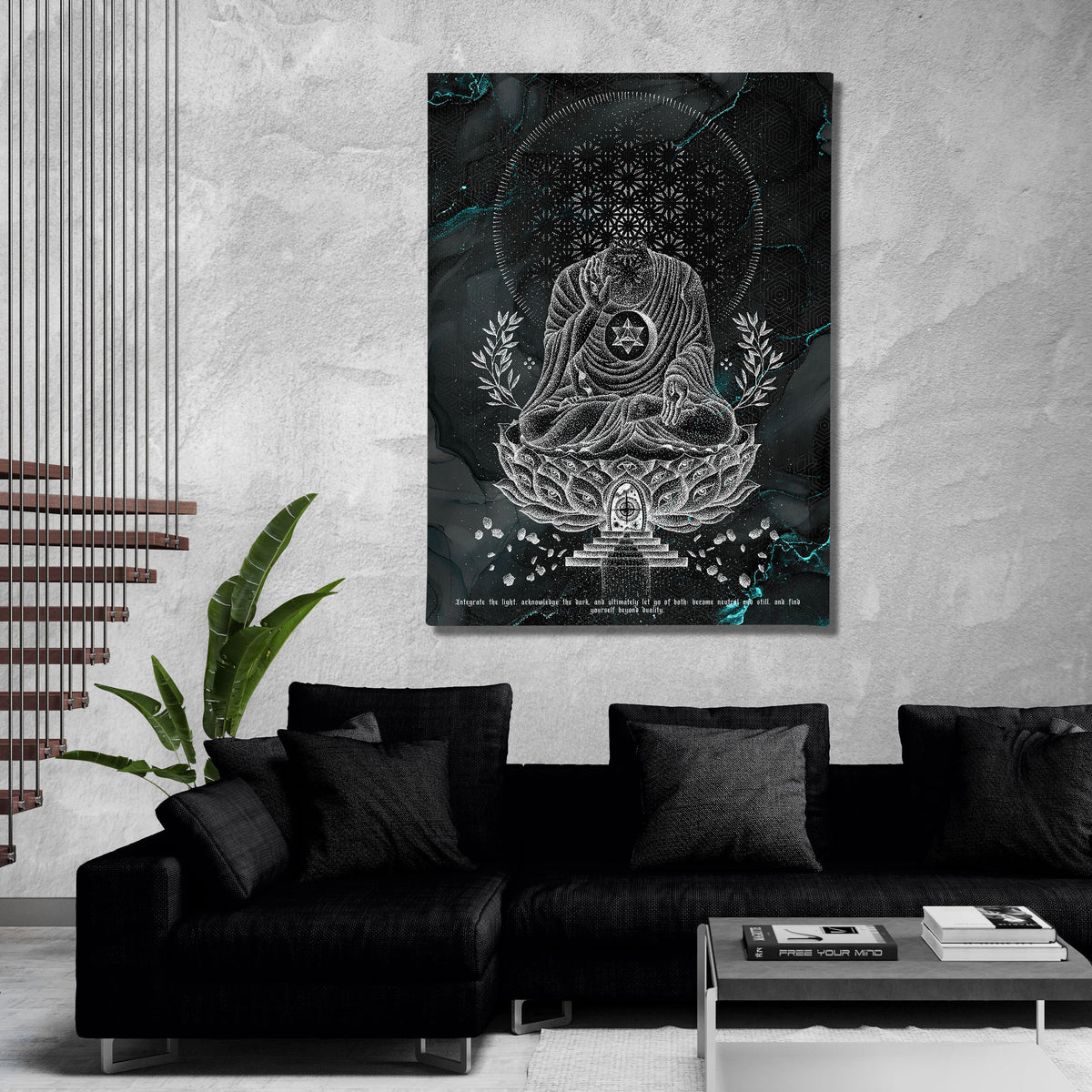 LOTUS V3 TEAL Canvas Wraps