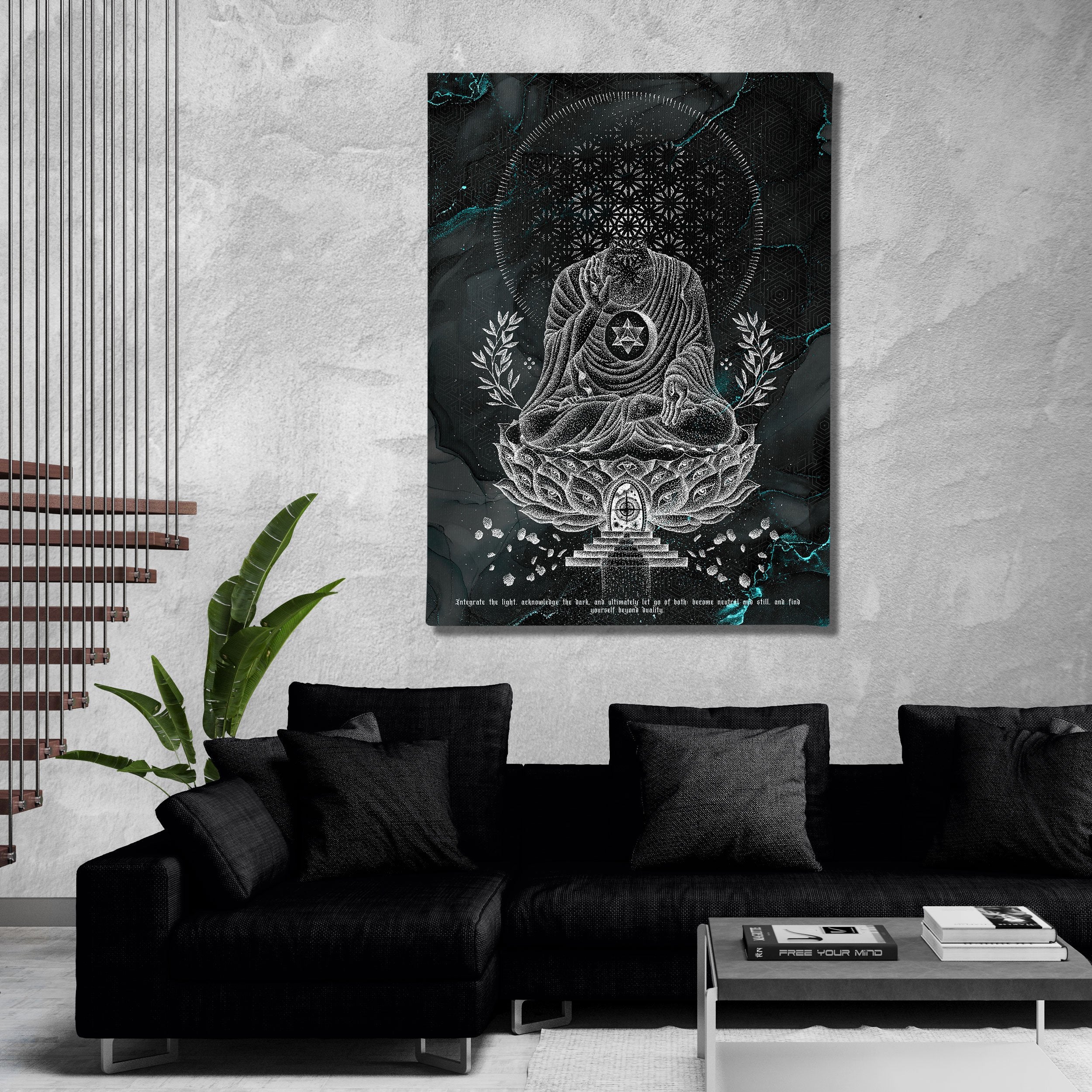 LOTUS V3 TEAL Canvas Wraps