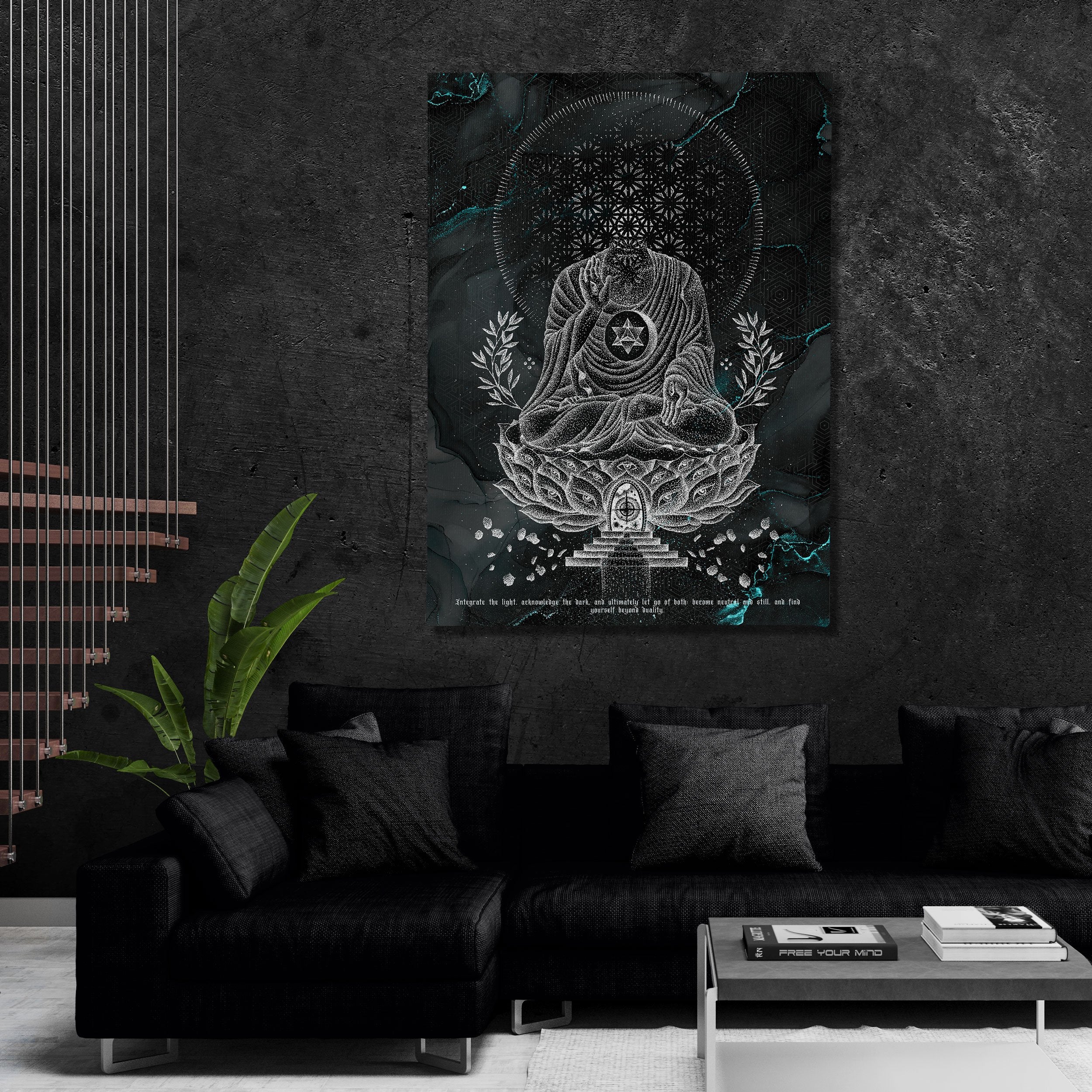 LOTUS V3 TEAL Canvas Wraps