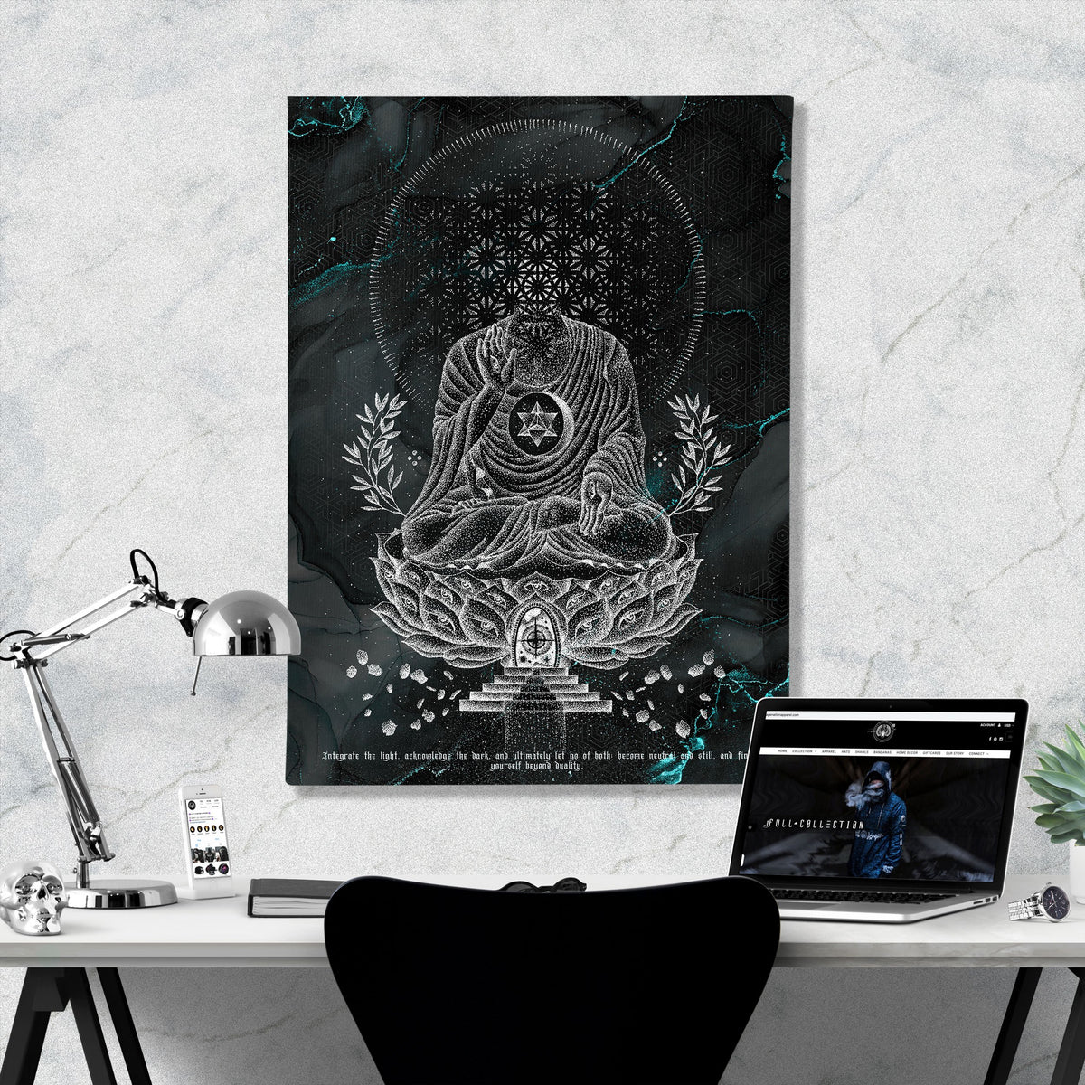 LOTUS V3 TEAL Canvas Wraps