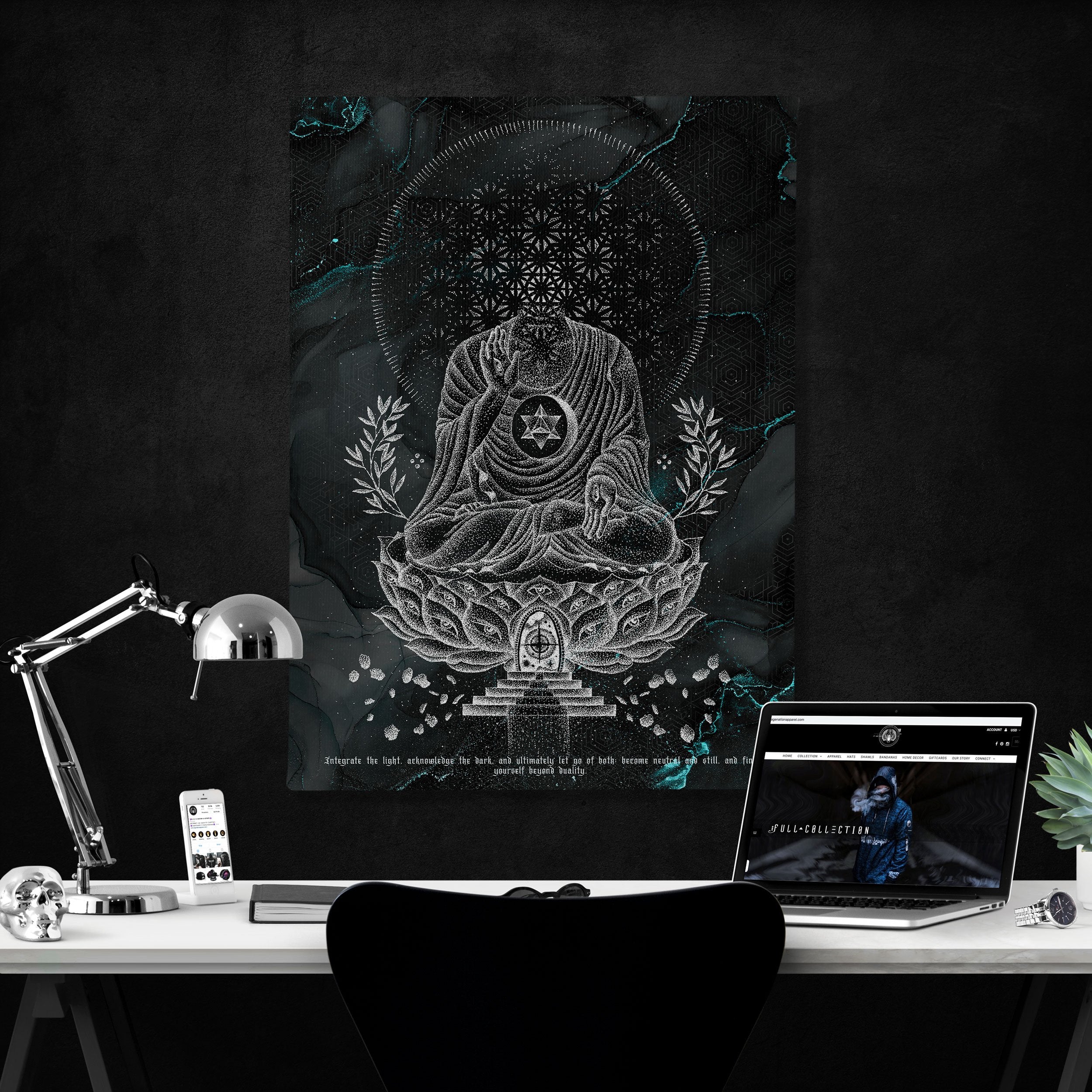 LOTUS V3 TEAL Canvas Wraps