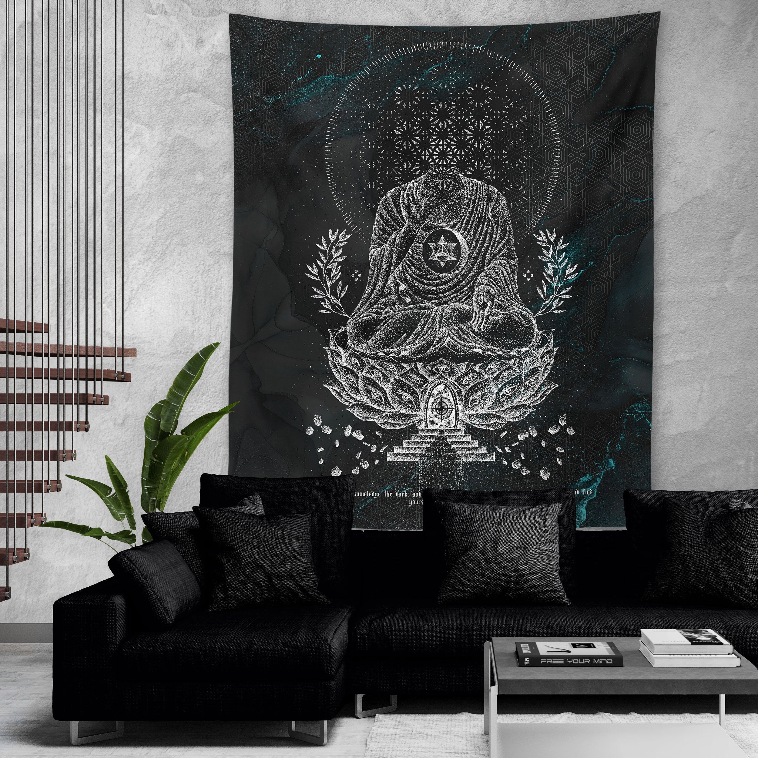 LOTUS THRONE V2 (sahasrāra सहस्रार) • GLENN THOMSON • Wall Tapestry Tapestry