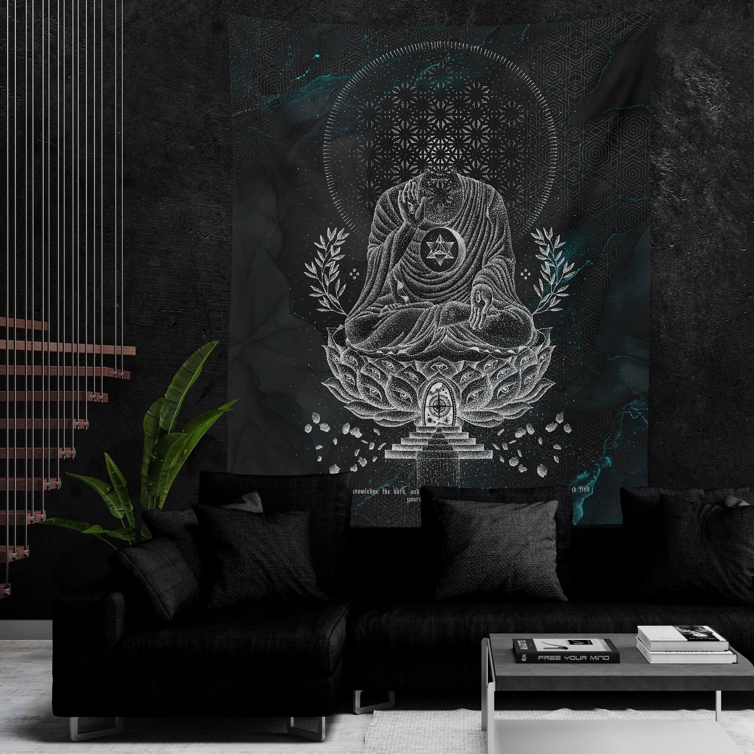 LOTUS THRONE V2 (sahasrāra सहस्रार) • GLENN THOMSON • Wall Tapestry Tapestry