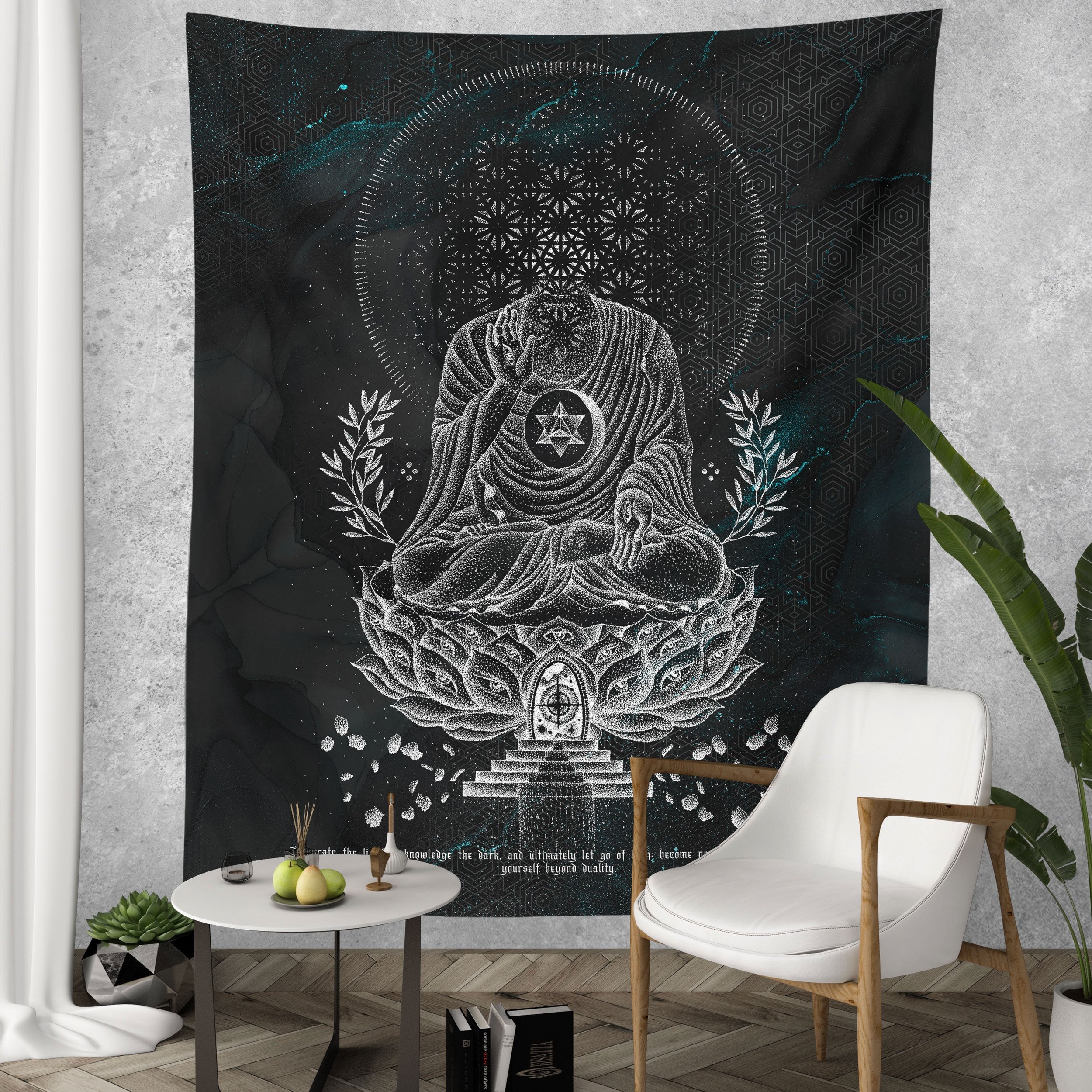 LOTUS THRONE V2 (sahasrāra सहस्रार) • GLENN THOMSON • Wall Tapestry Tapestry