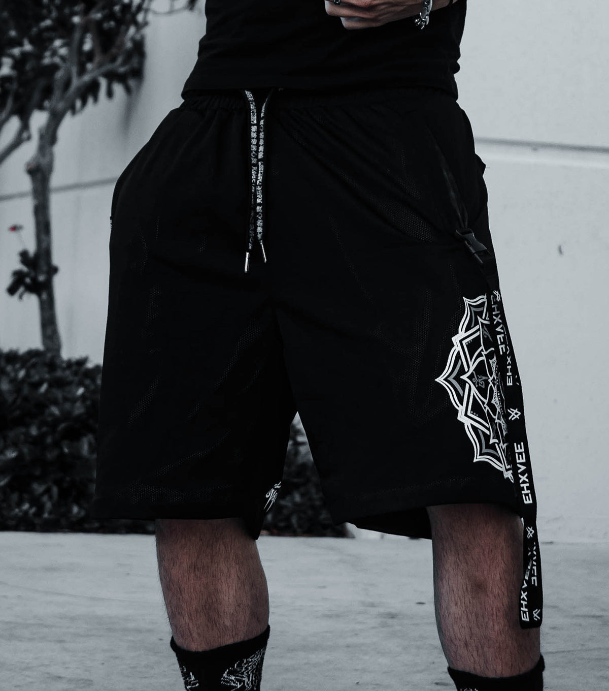 MANTRA V1 • Black/Silver • Reversible Activewear Shorts Shorts
