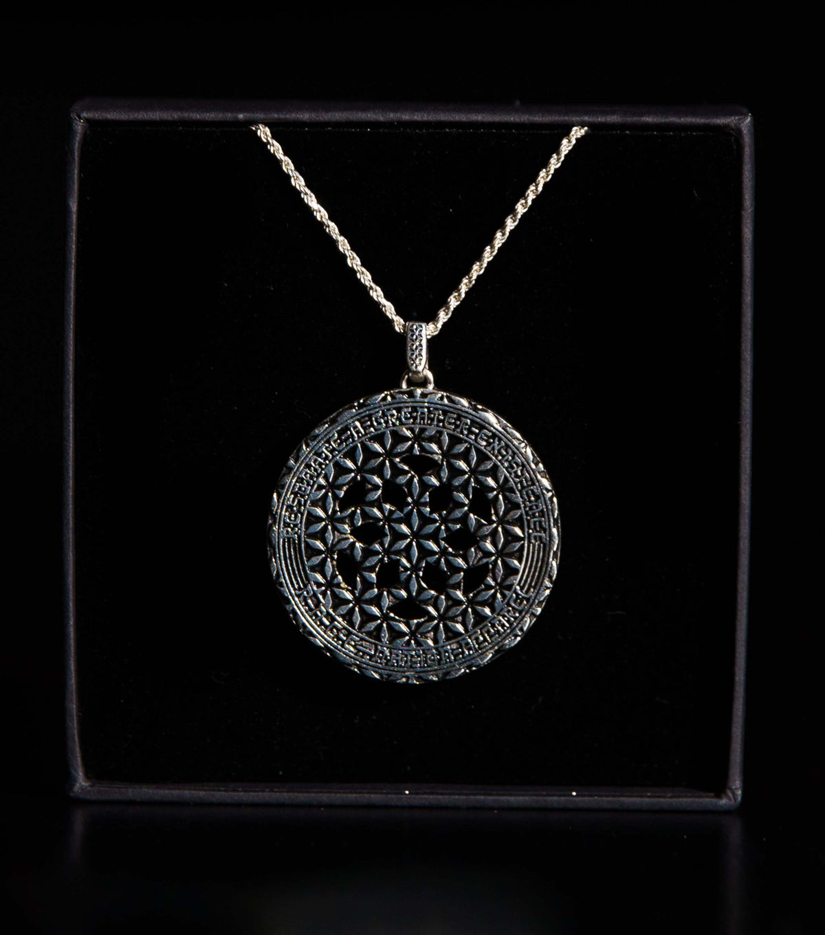 ANTIQUE SILVER • 925 Sterling Silver Geometric Amulet Jewelry