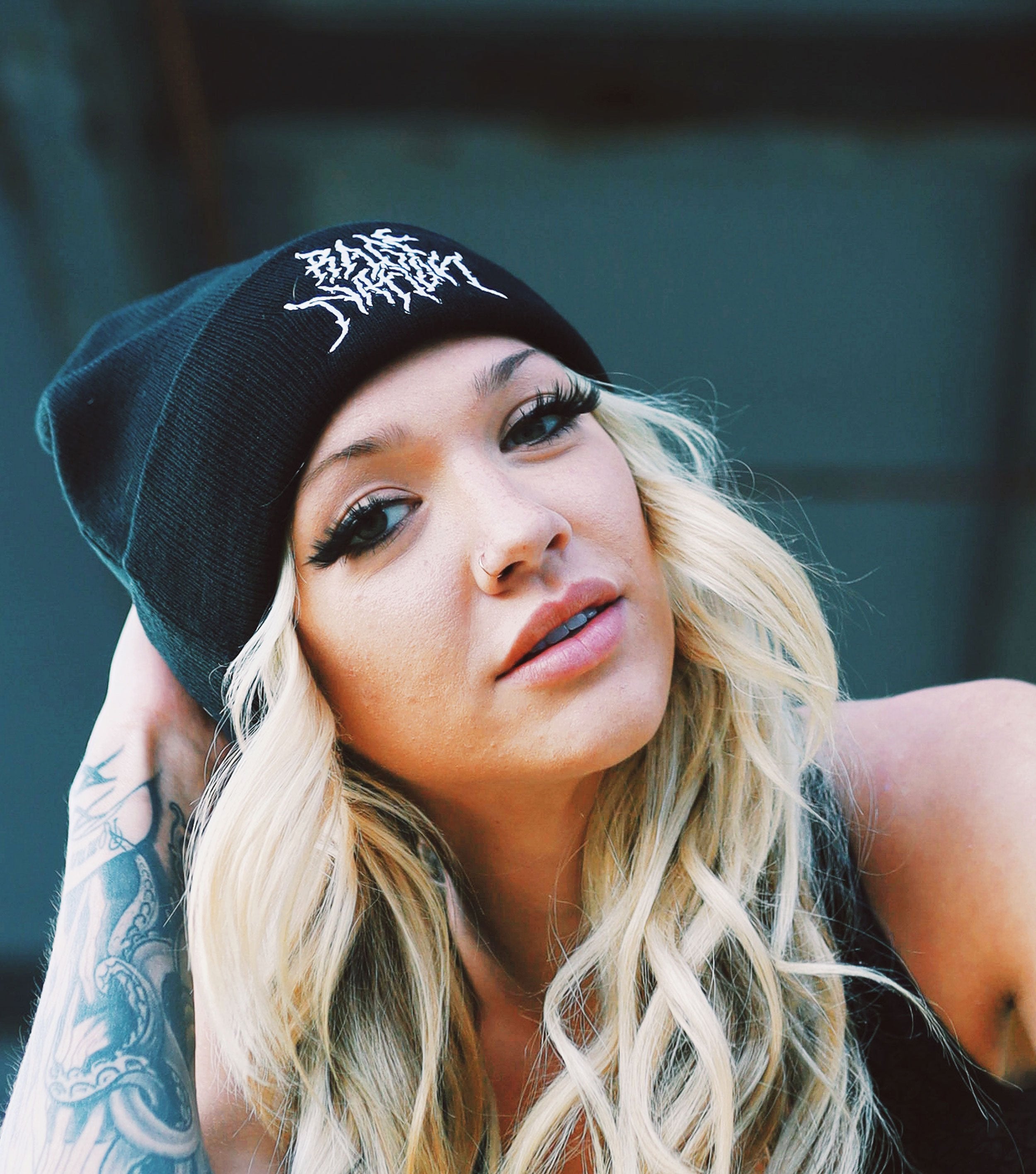 END THE HATE V1 • Metal Logo Knit Beanie Beanie