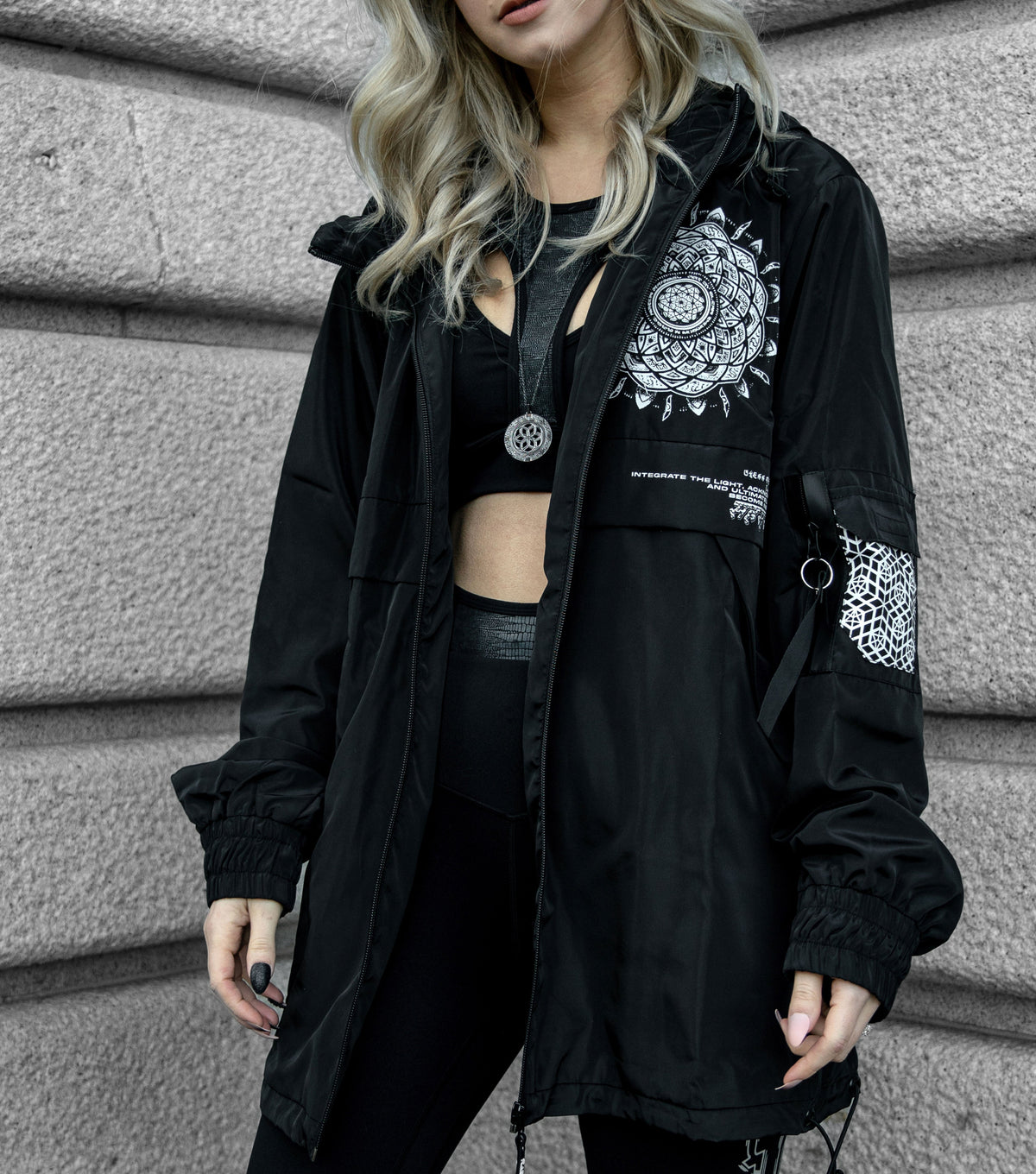 LOTUS THRONE • GLENN THOMSON COLLAB • Waterproof Zip-Up Windbreaker Windbreaker