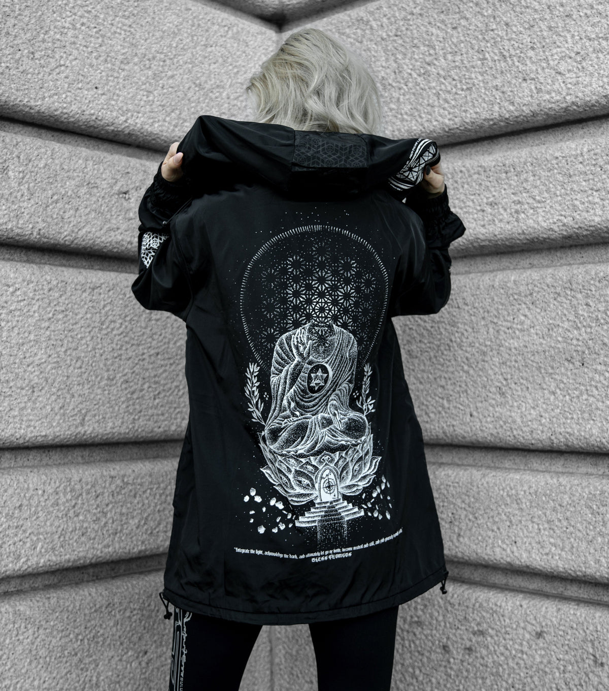 LOTUS THRONE • GLENN THOMSON COLLAB • Waterproof Zip-Up Windbreaker Windbreaker