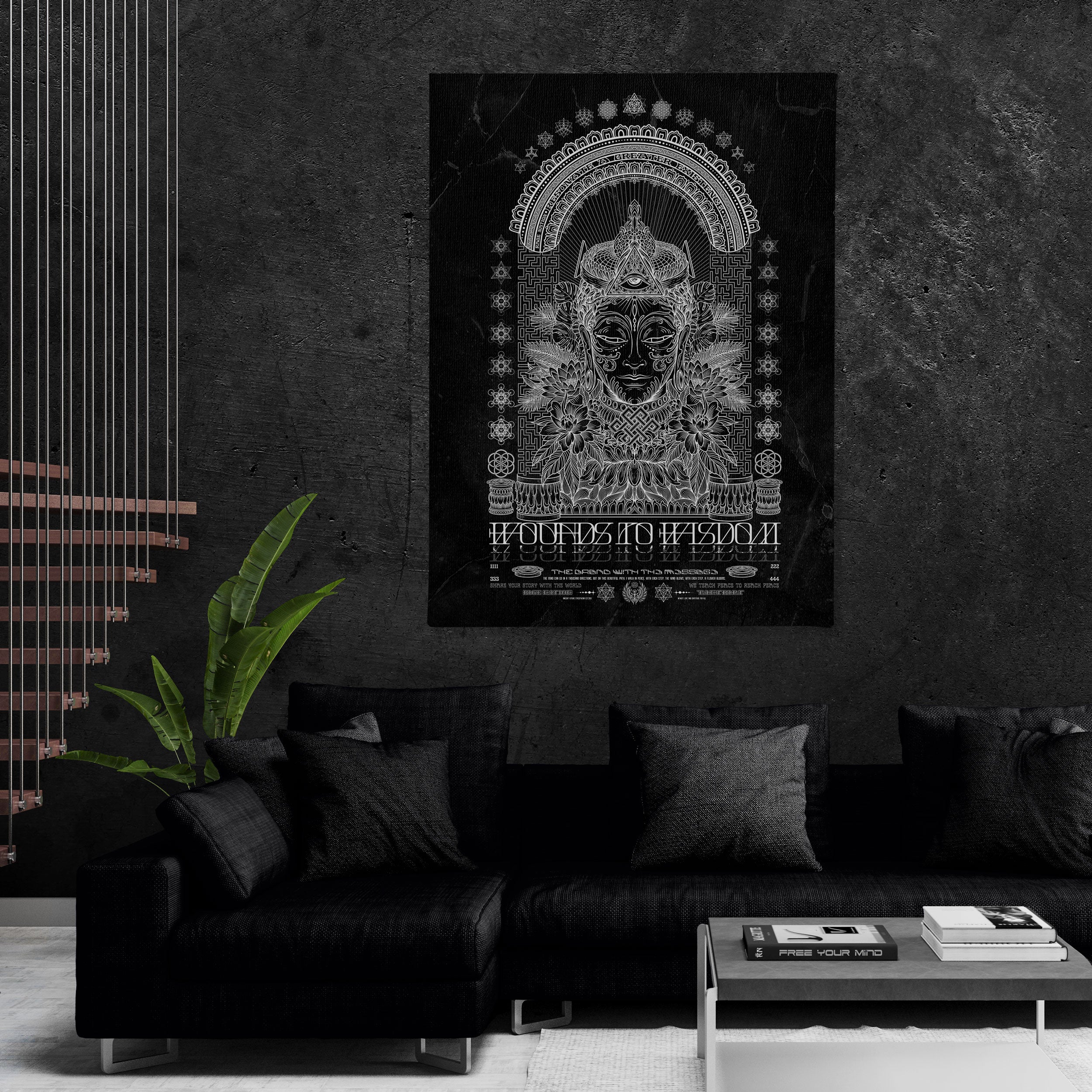 WOUNDS TO WISDOM • YANTRART • Vertical Canvas Wrap Canvas