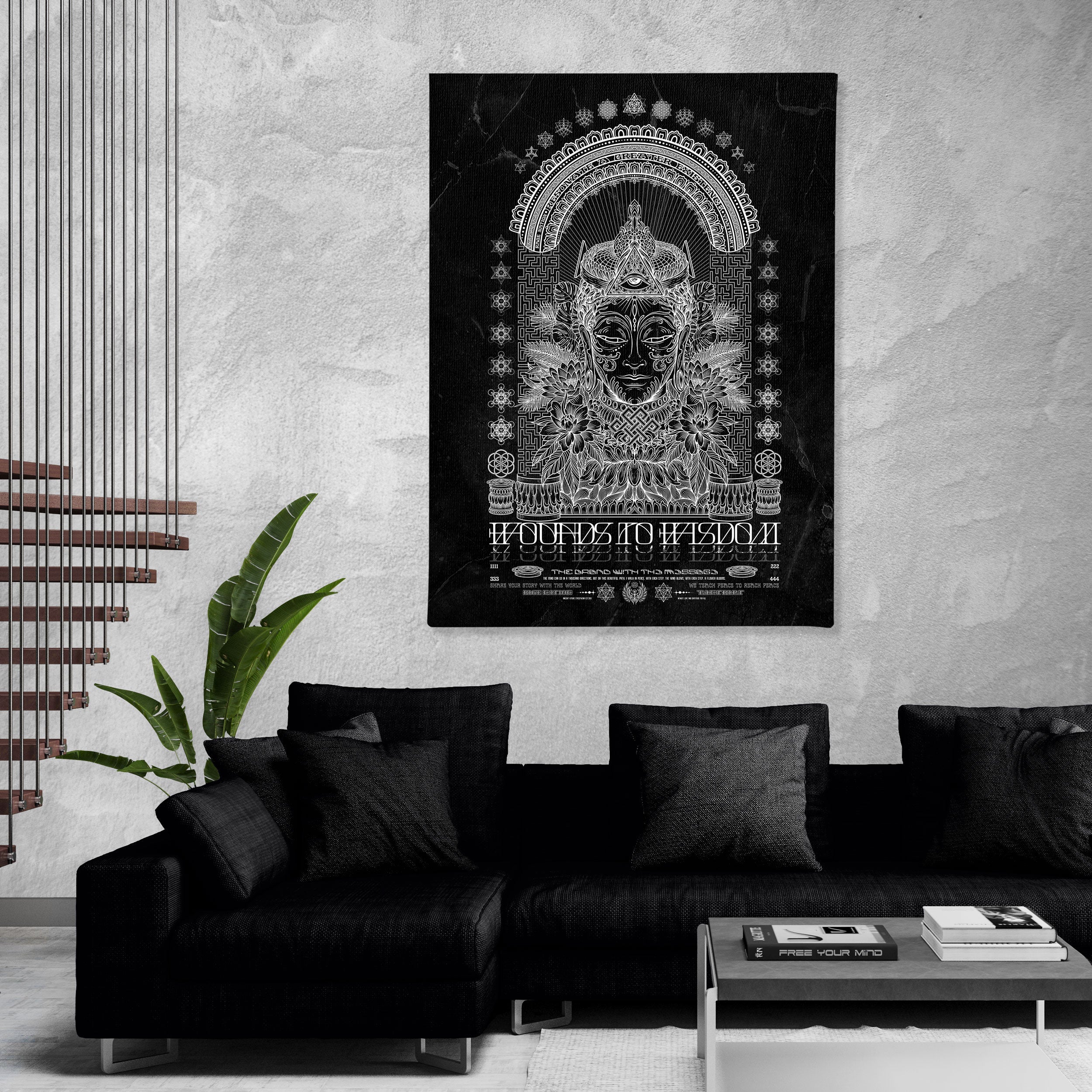 WOUNDS TO WISDOM • YANTRART • Vertical Canvas Wrap Canvas