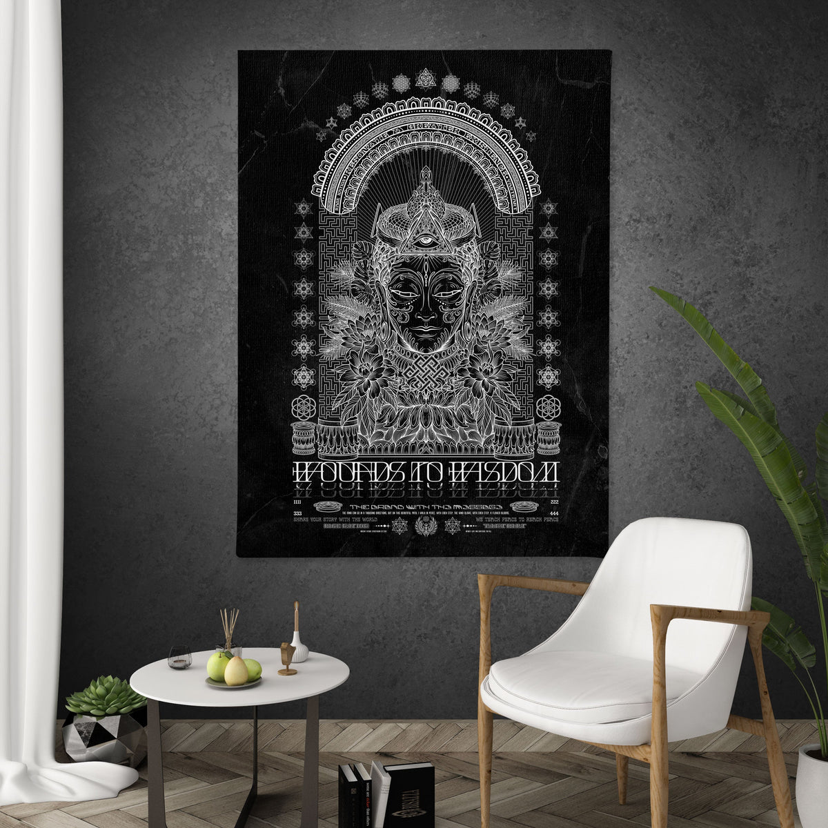 WOUNDS TO WISDOM • YANTRART • Vertical Canvas Wrap Canvas