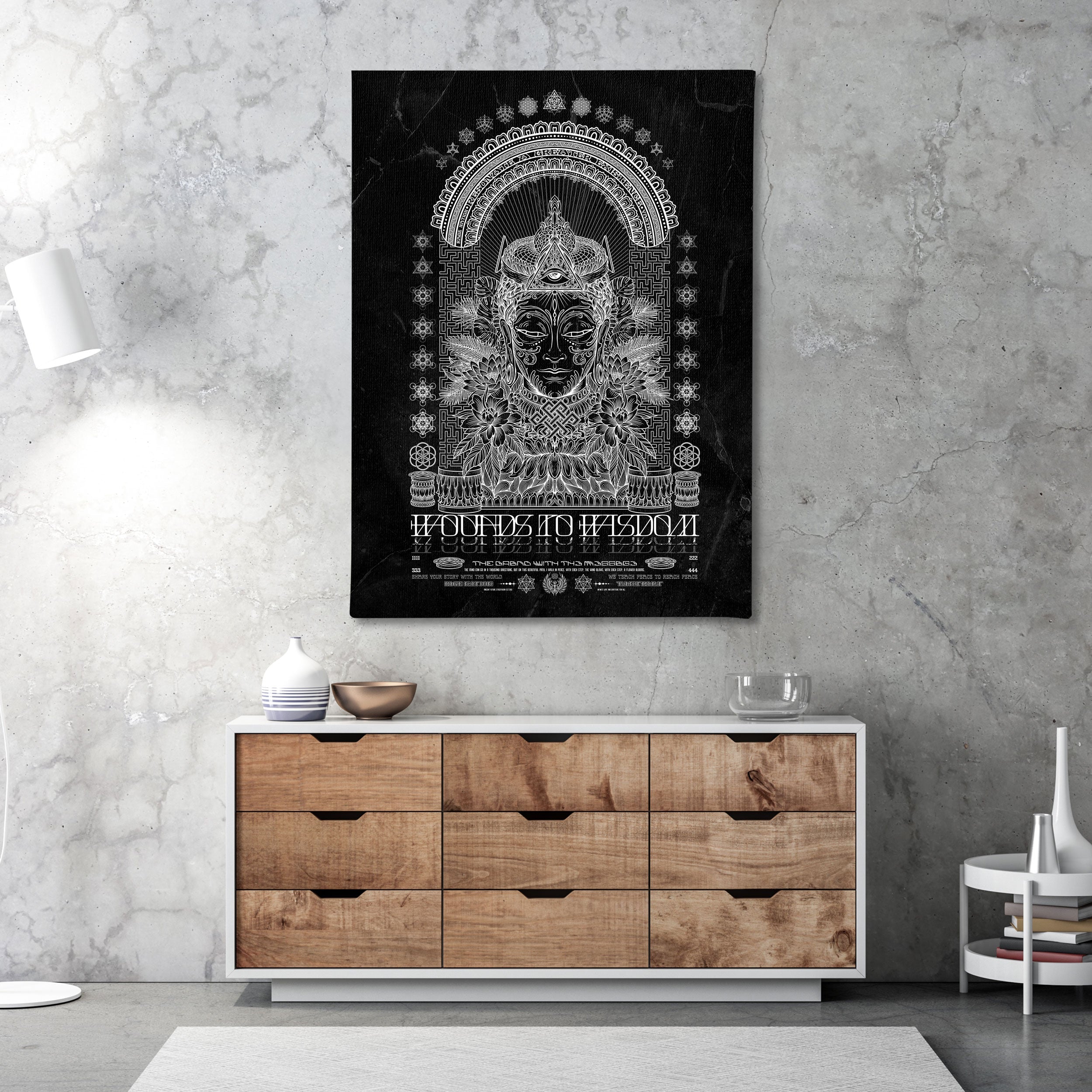 WOUNDS TO WISDOM • YANTRART • Vertical Canvas Wrap Canvas