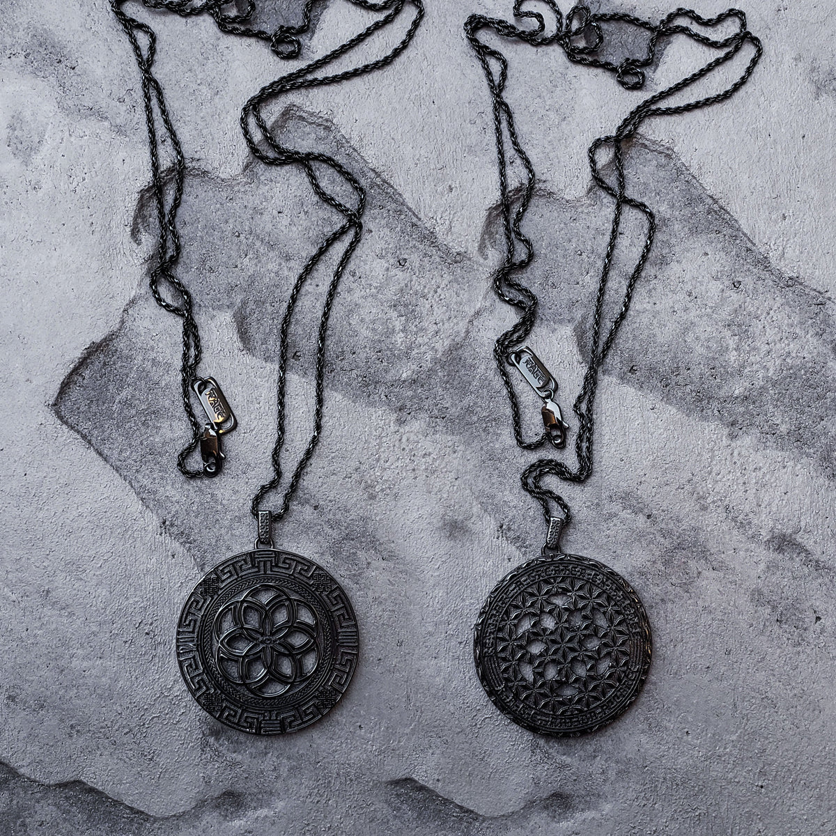 BLACK GOLD PLATED • 925 Silver Geometric Amulet Jewelry
