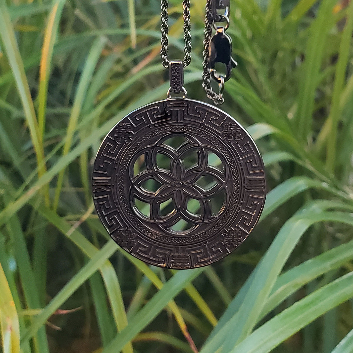 BLACK GOLD PLATED • 925 Silver Geometric Amulet Jewelry