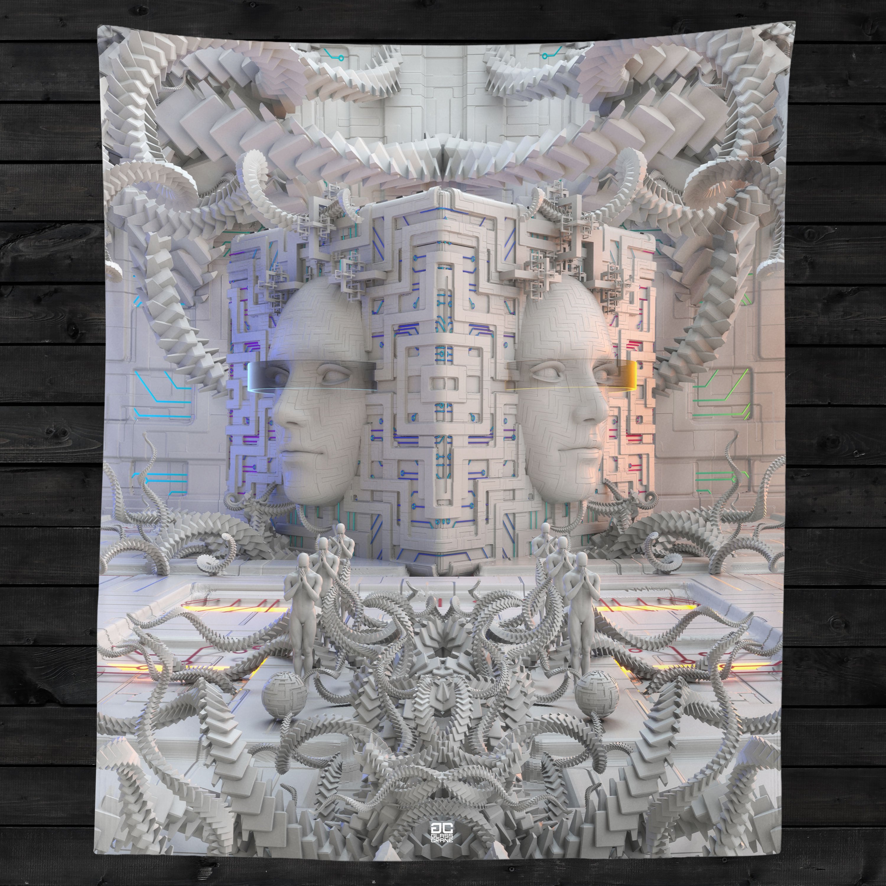 DEFENSE NODE • GLASS CRANE • Wall Tapestry Tapestry