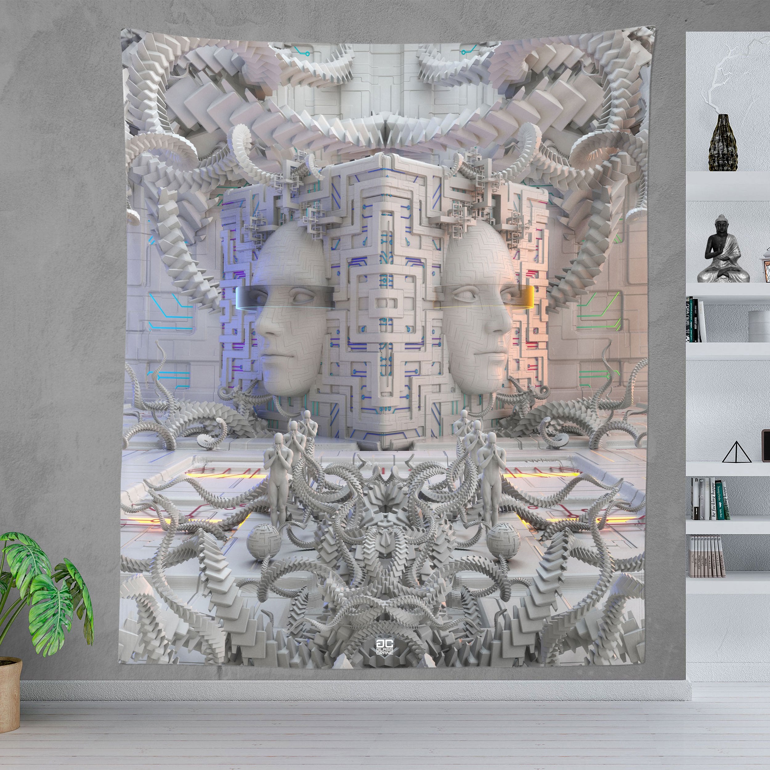 DEFENSE NODE • GLASS CRANE • Wall Tapestry Tapestry