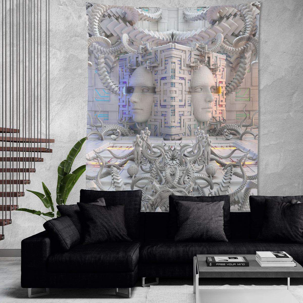 DEFENSE NODE • GLASS CRANE • Wall Tapestry Tapestry