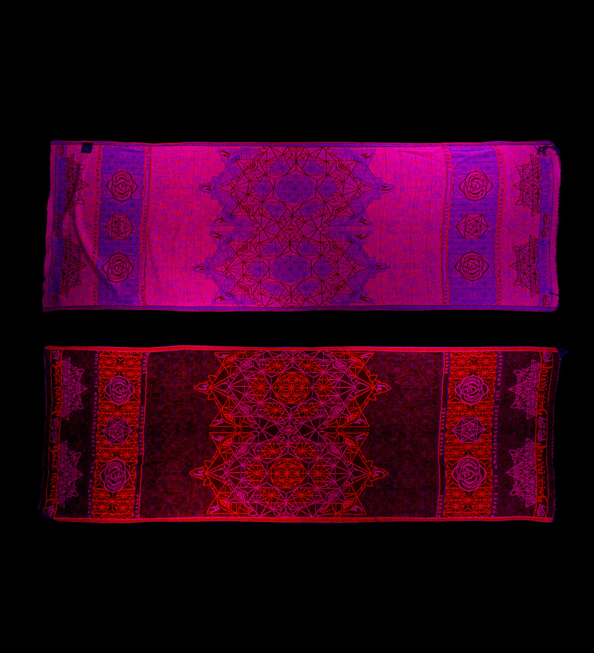 DIVINITY • Ruby • UV REACTIVE • Geometric Festival Shawl Shawls