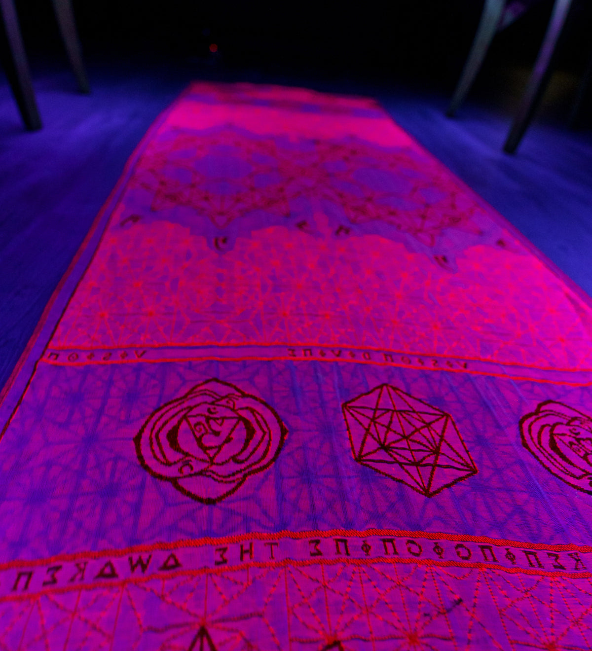 DIVINITY • Ruby • UV REACTIVE • Geometric Festival Shawl Shawls