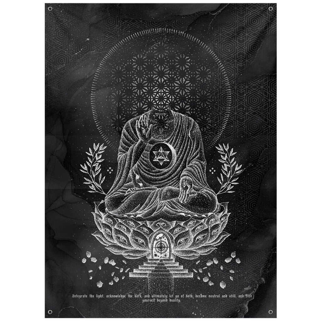 LOTUS THRONE V1 (sahasrāra सहस्रार) • GLENN THOMSON • Wall Tapestry Tapestry 59x80 inch Outdoor Poly with Grommets 