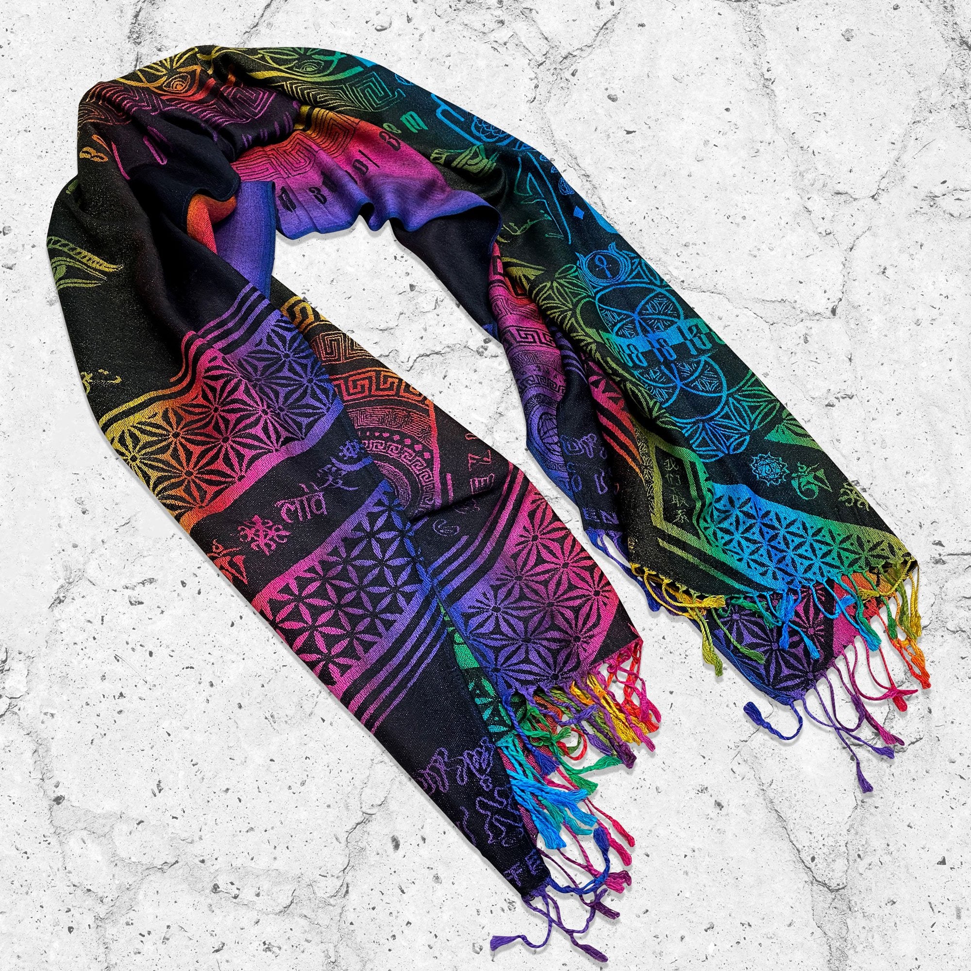 [NEW] LOVE IS LAW • SPECTRUM • Reversible Festival Shawl/Scarf Shawls 