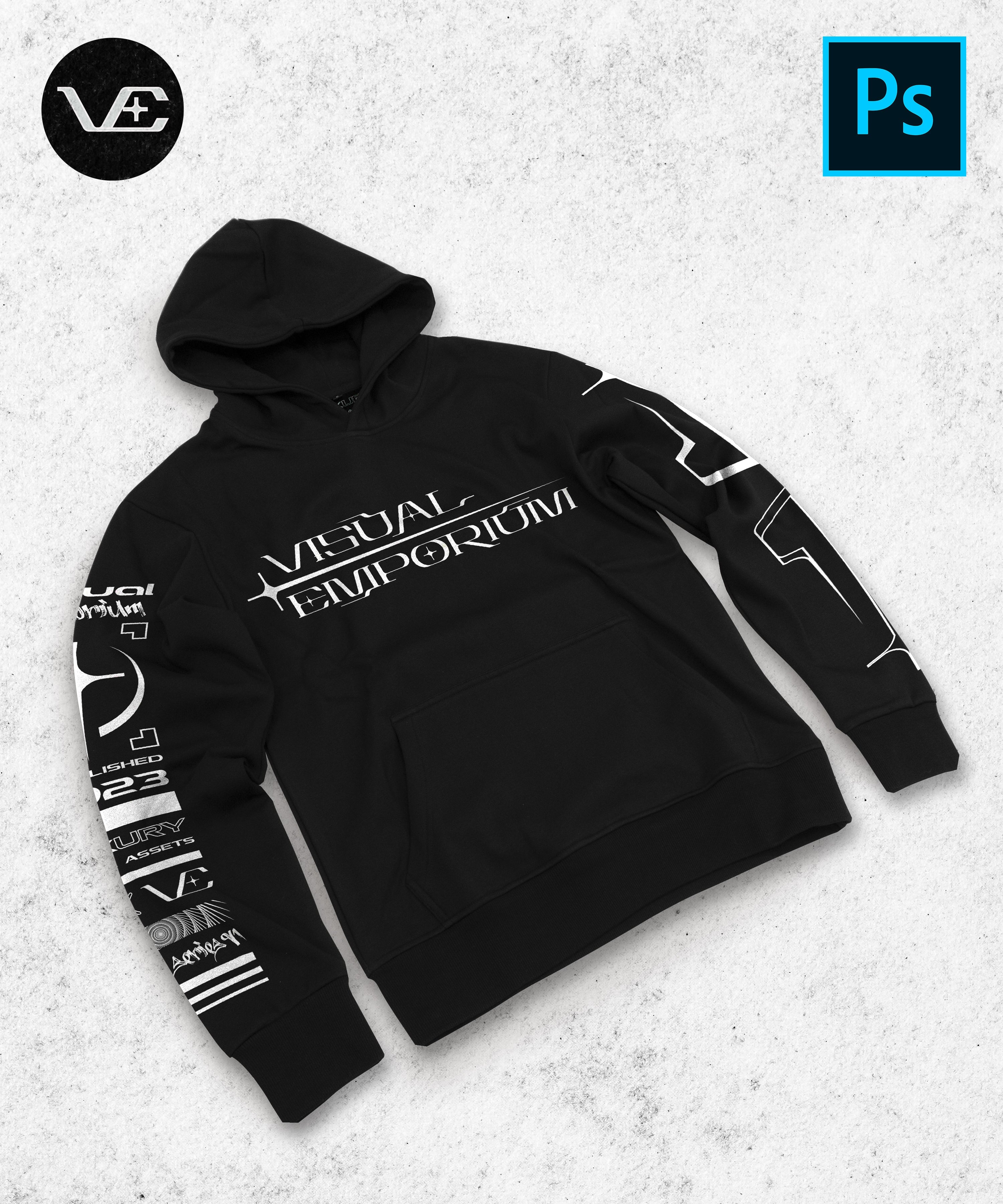 Visual Emporium - Flat Hoodie - Premium Digital Mockup