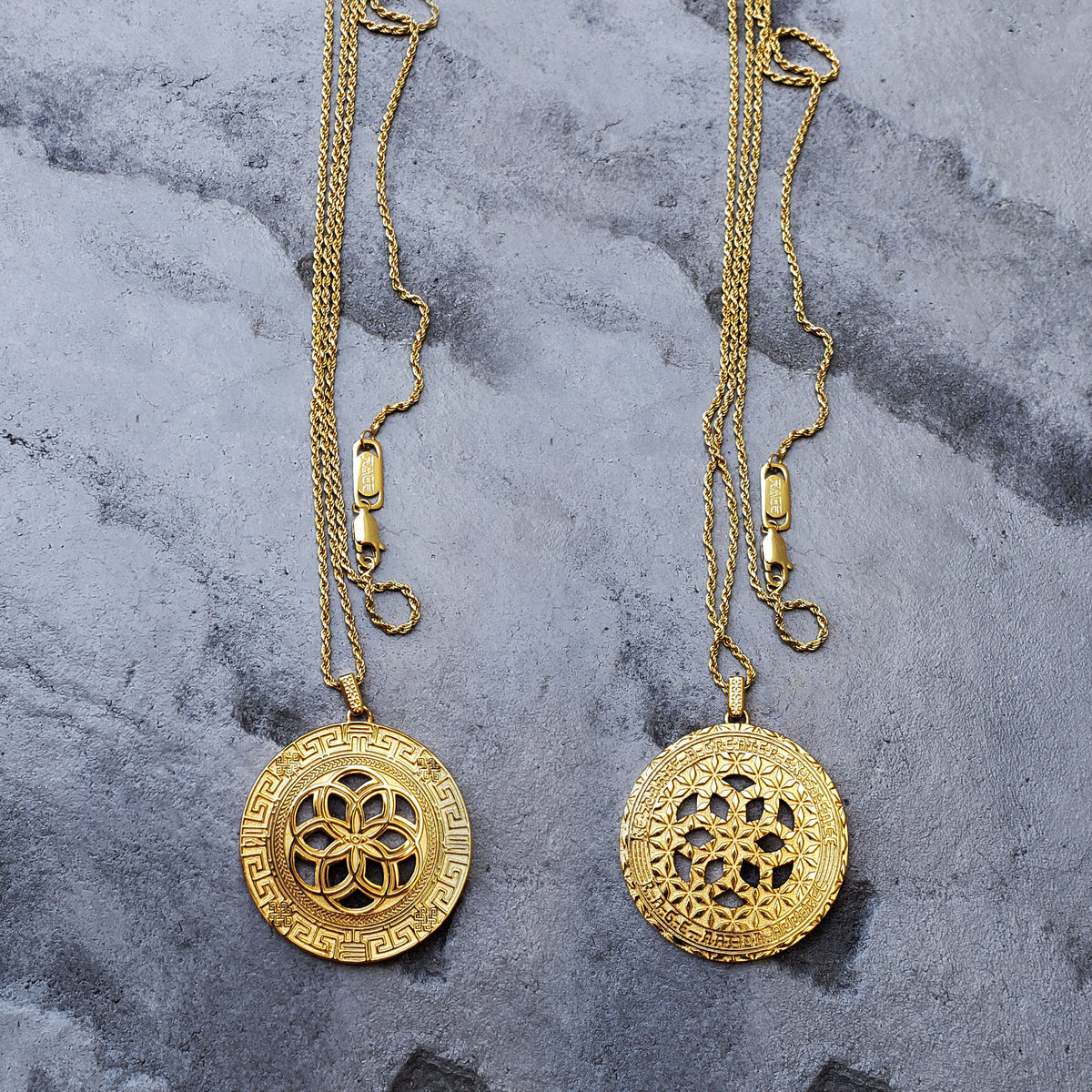 YELLOW GOLD PLATED • 925 Silver Geometric Amulet Jewelry