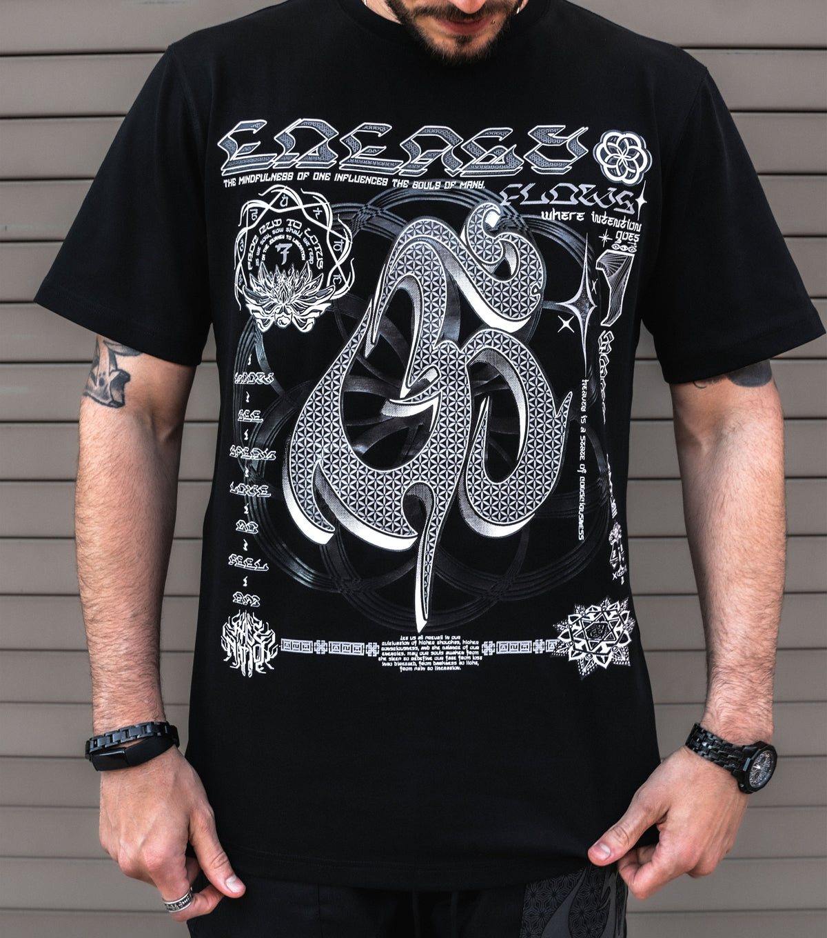HARMONY HEALS • GRAYSCALE • Luxury Fabric T-Shirt T-Shirt