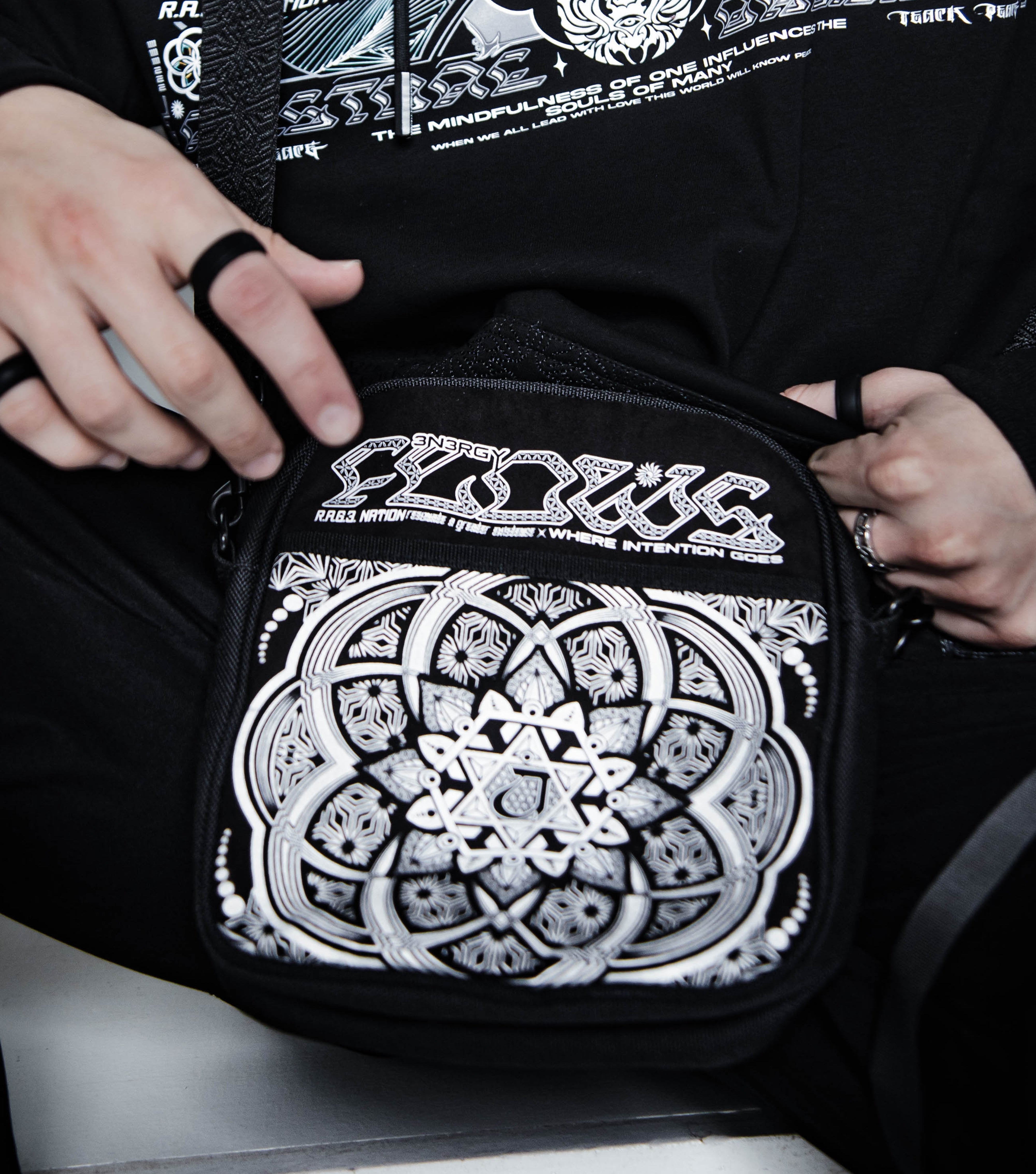 HARMONY HEALS • Double-Sided XL Shoulder Bag w/ Suede Accents Shoulder Bag