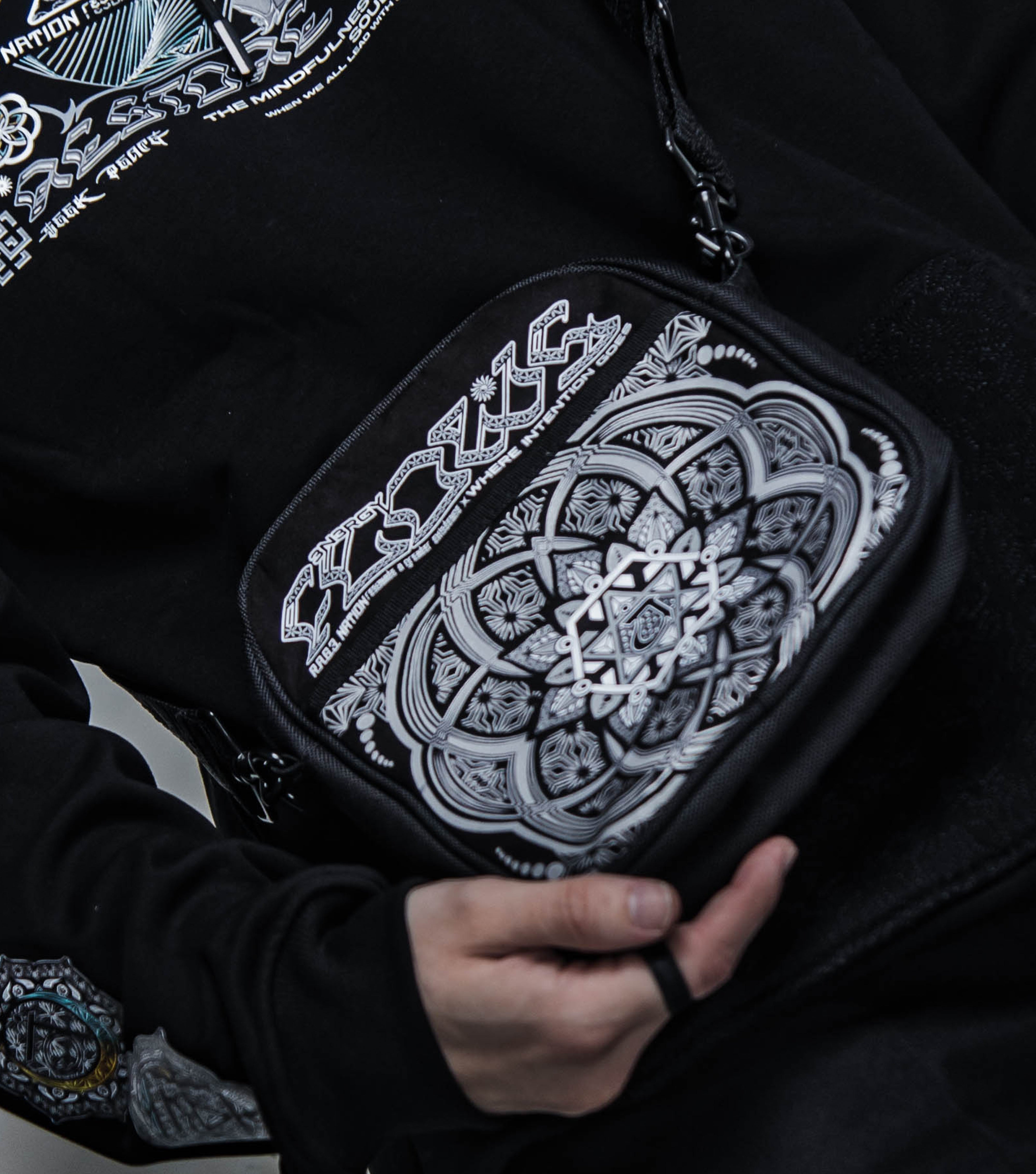 HARMONY HEALS • Double-Sided XL Shoulder Bag w/ Suede Accents Shoulder Bag