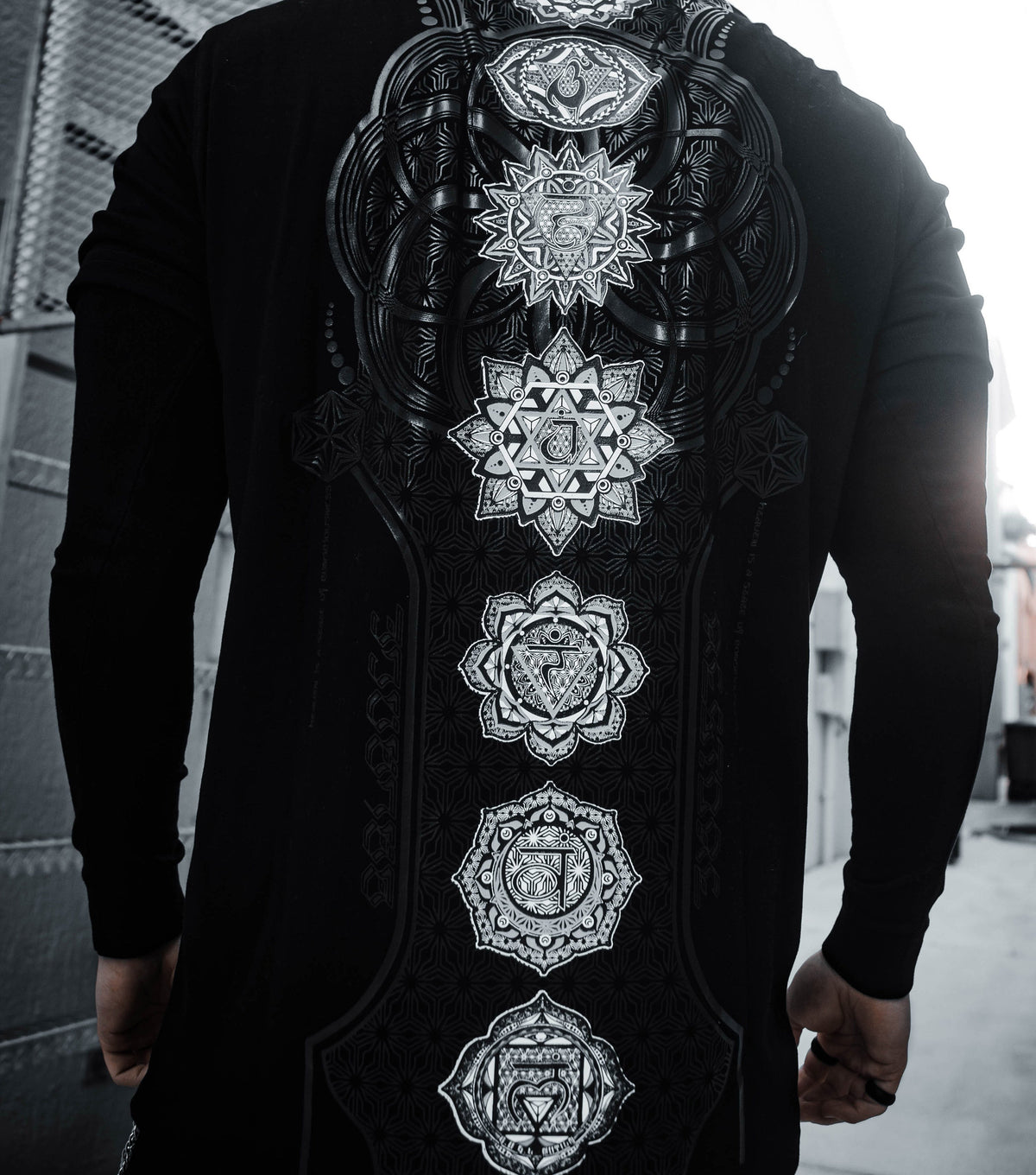 HARMONY HEALS • GRAYSCALE • Luxury Fabric T-Shirt T-Shirt