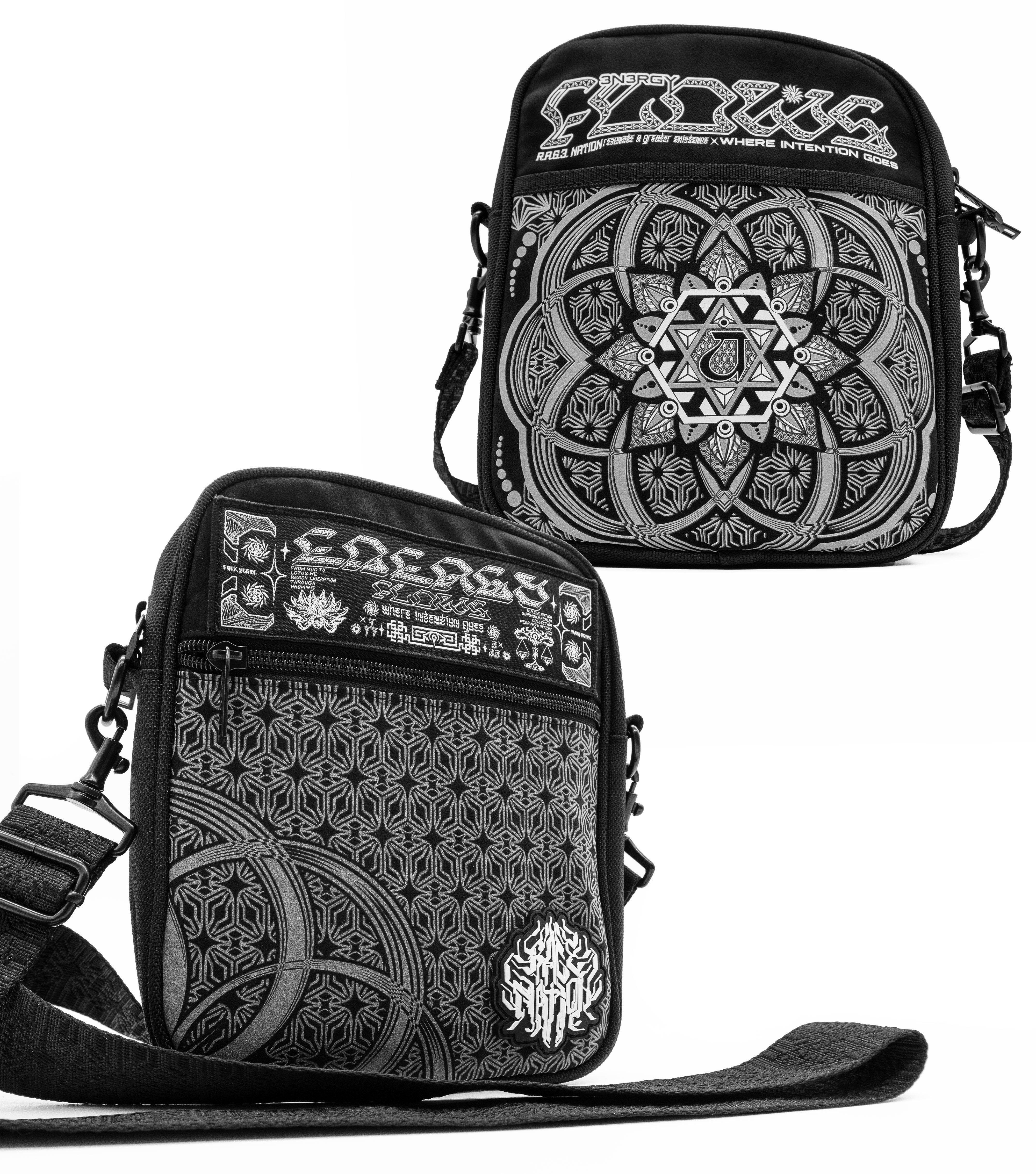 HARMONY HEALS • Double-Sided • XL Shoulder Bag w/ Suede Accents Shoulder Bag