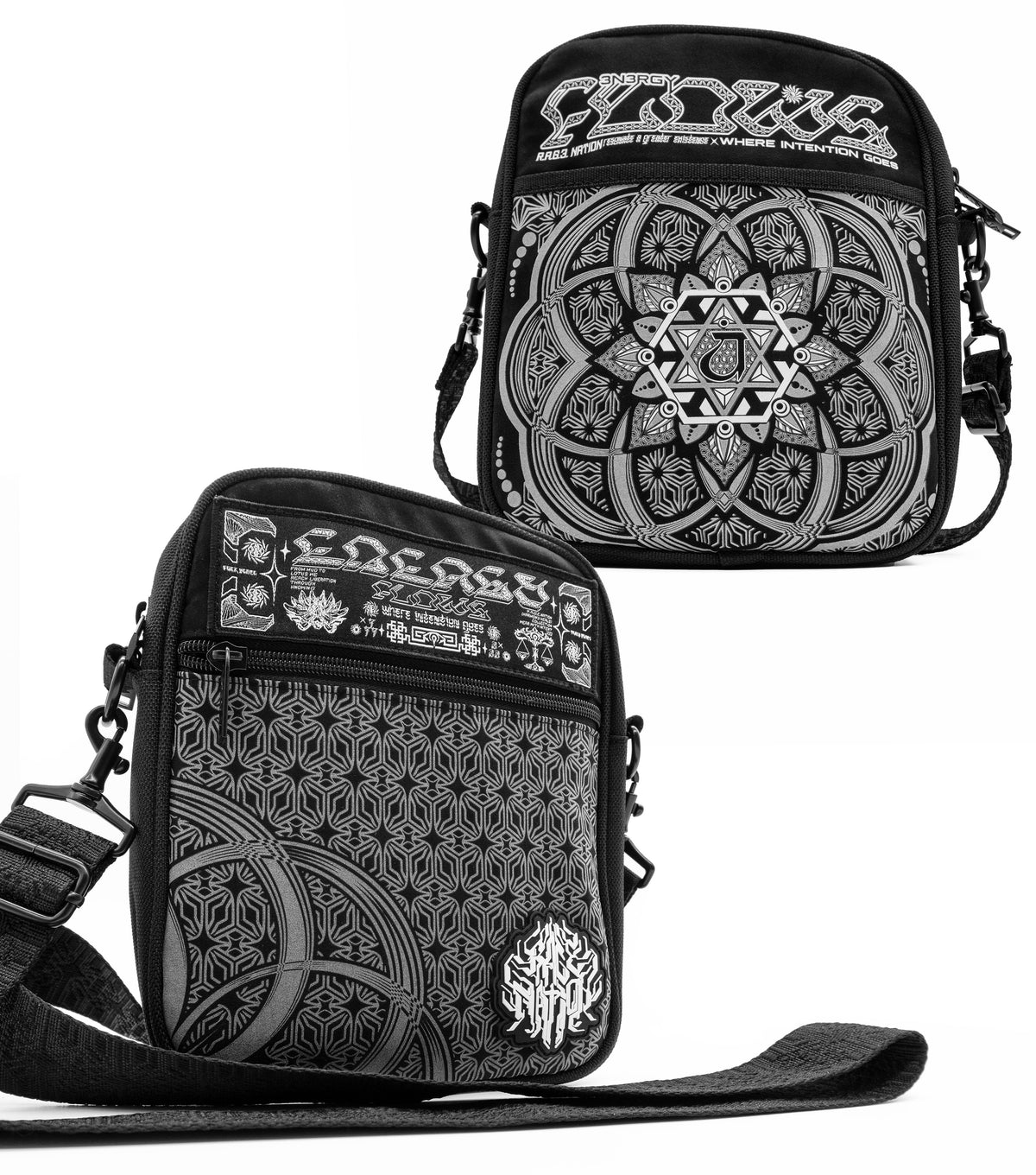 HARMONY HEALS • Double-Sided • XL Shoulder Bag w/ Suede Accents Shoulder Bag