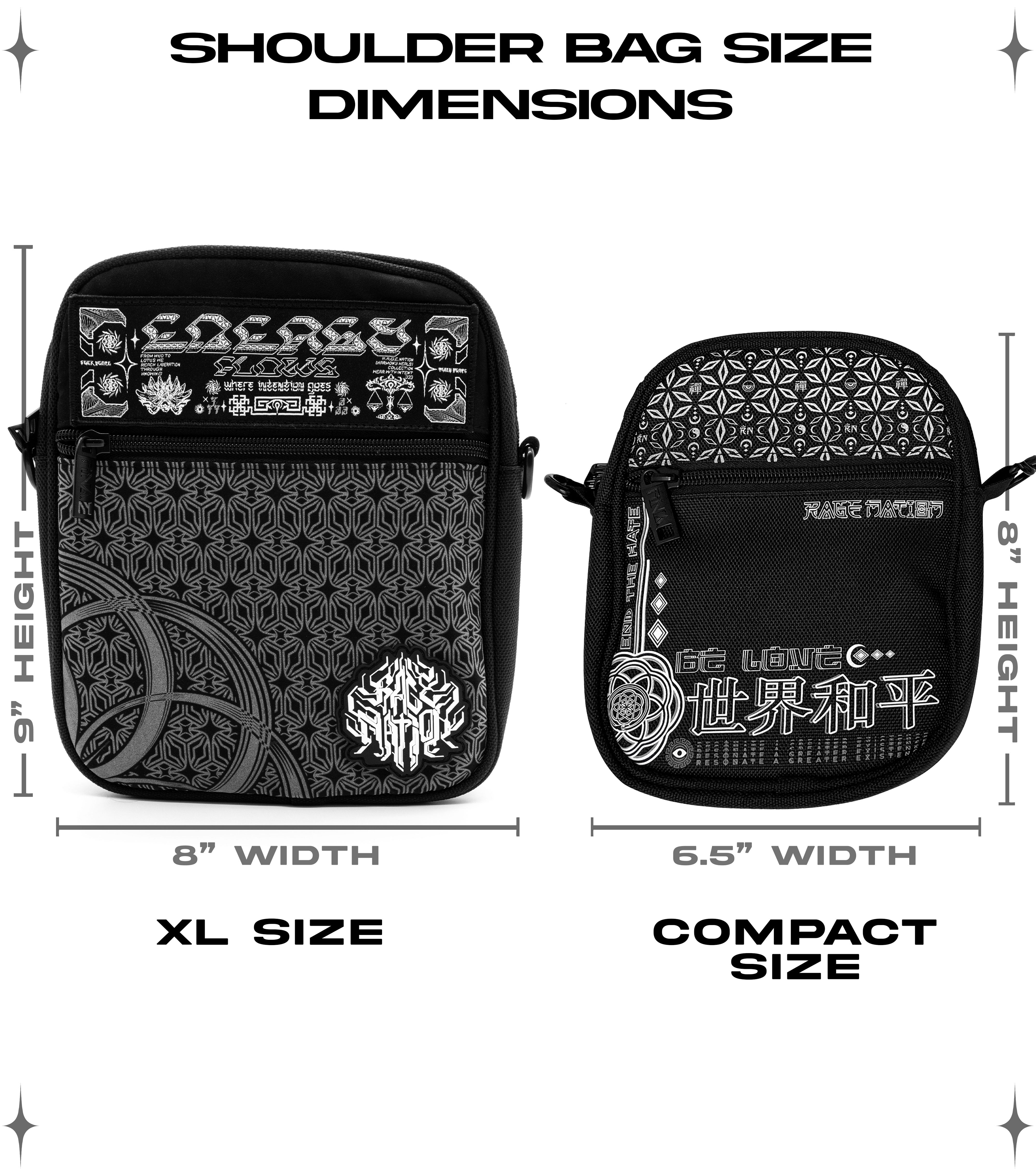 HARMONY HEALS • Double-Sided • XL Shoulder Bag w/ Suede Accents Shoulder Bag