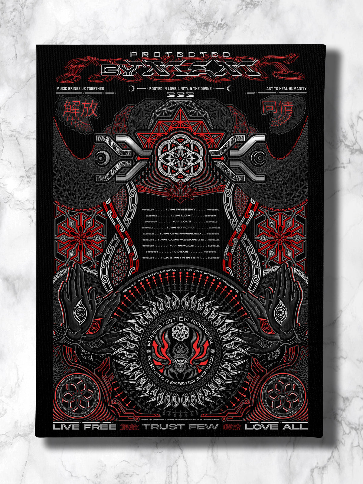 PROTECTED BY INTENT ✦ V1 RAGE NATION ✦ 111 Limited Edition Canvas Canvas