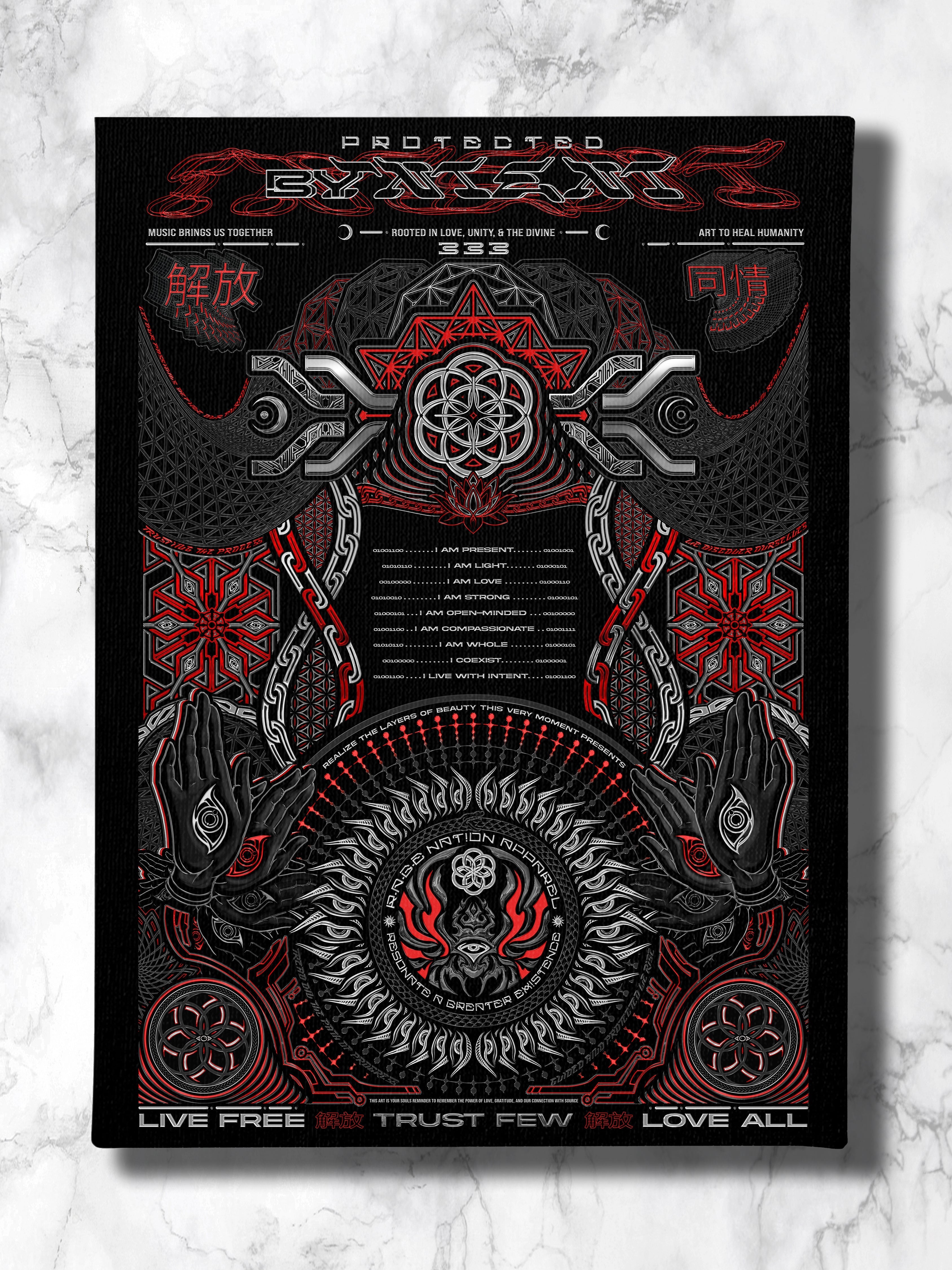 PROTECTED BY INTENT ✦ V1 RAGE NATION ✦ 111 Limited Edition Canvas Canvas