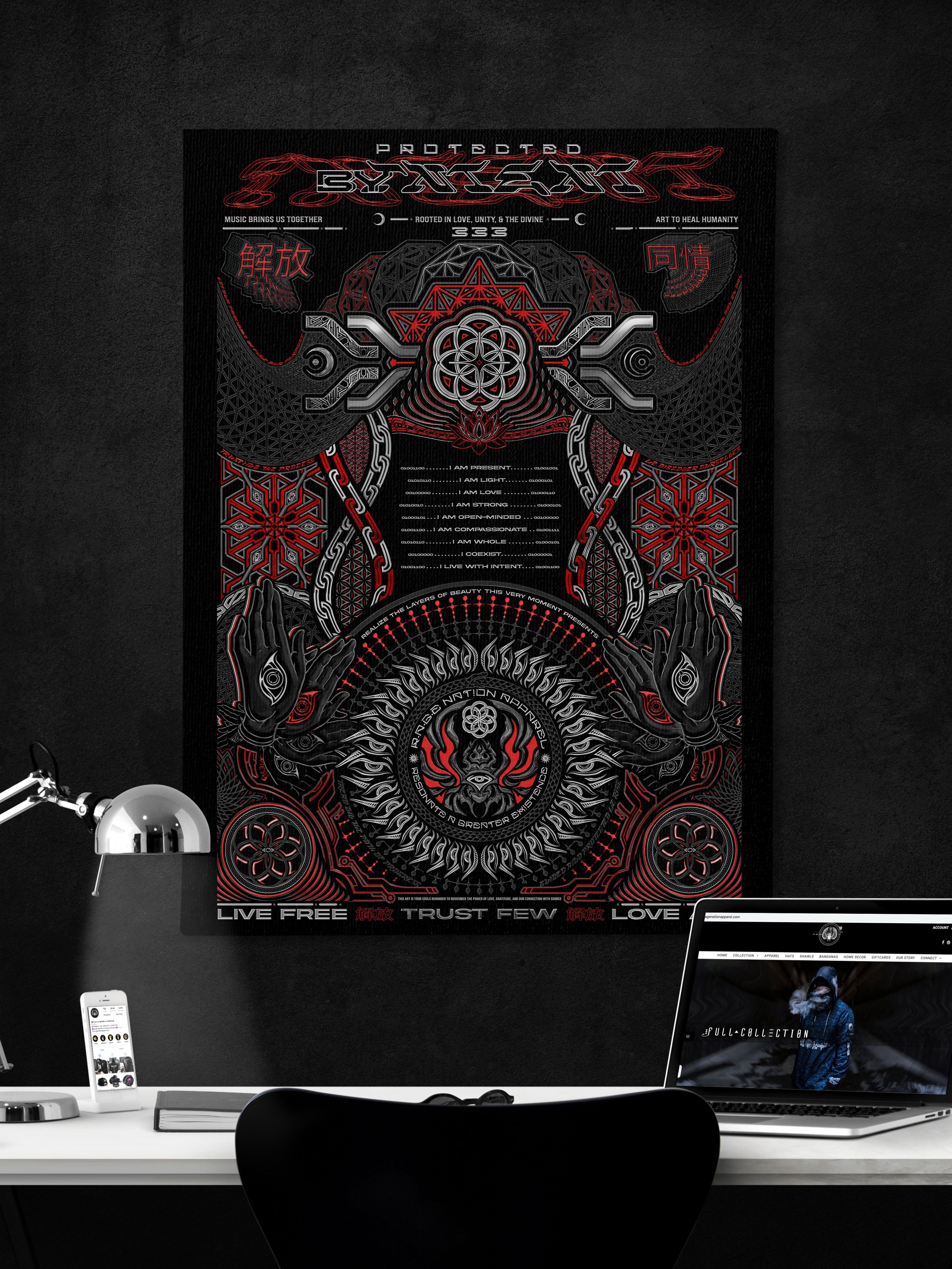 PROTECTED BY INTENT ✦ V1 RAGE NATION ✦ 111 Limited Edition Canvas Canvas