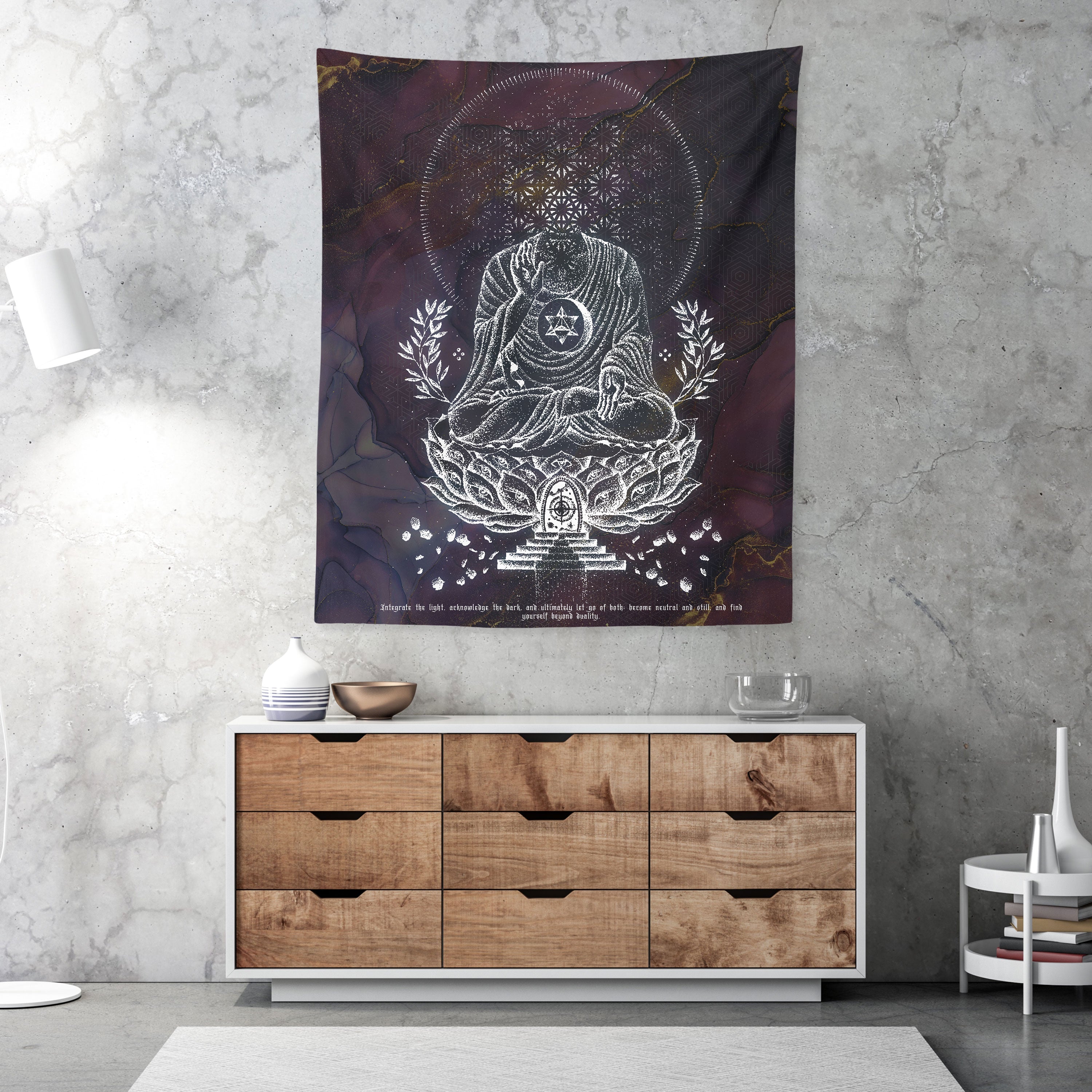 LOTUS THRONE V3 (sahasrāra सहस्रार) • GLENN THOMSON • Wall Tapestry Tapestry