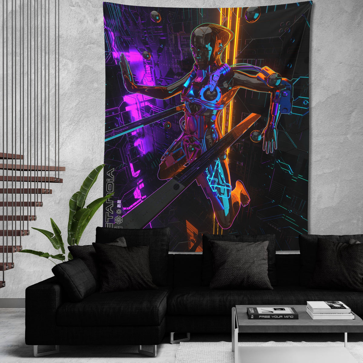 LE 100 • METANOIA • GLASS CRANE • Wall Tapestry Tapestry