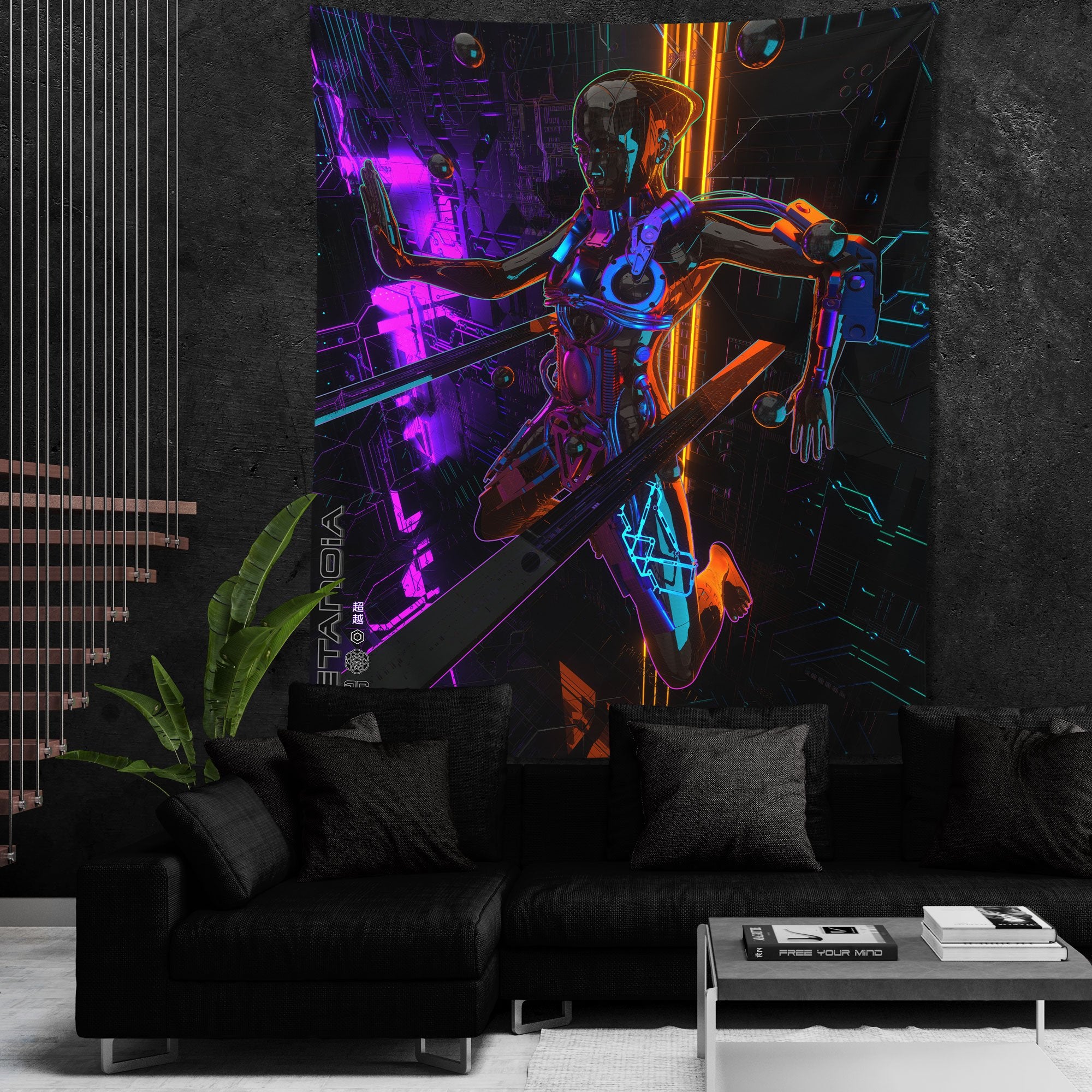 LE 100 • METANOIA • GLASS CRANE • Wall Tapestry Tapestry