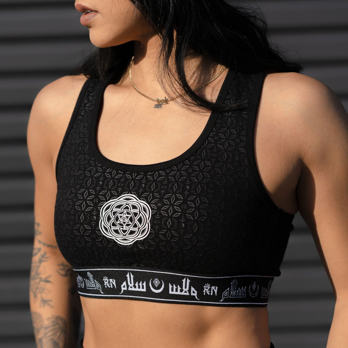 MIND OF ZEN V2 • BLACK/WHITE • Luxe Sports Bra Sports Bra