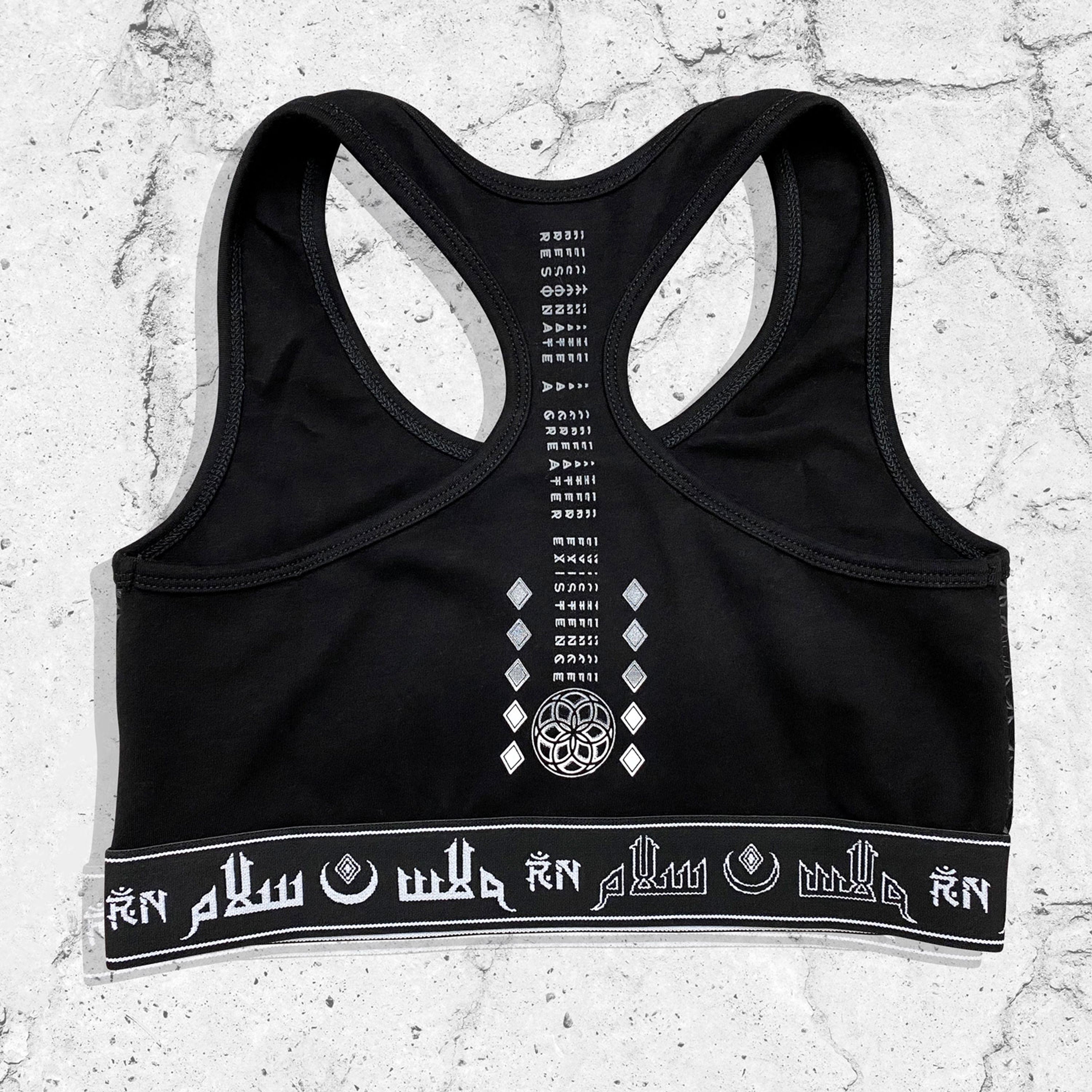 MIND OF ZEN V2 • BLACK/WHITE • Luxe Sports Bra Sports Bra